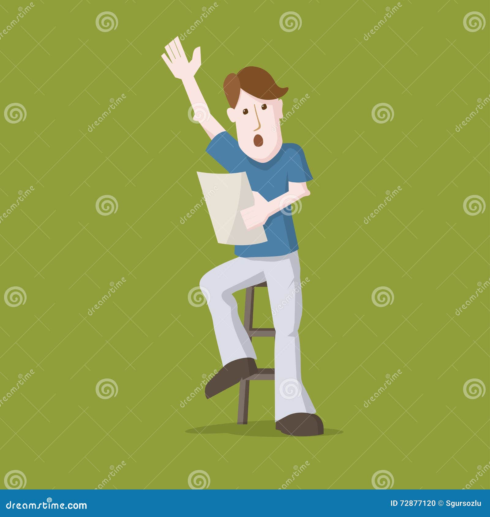 Young man speaking stock vector. Illustration of presentation 72877120