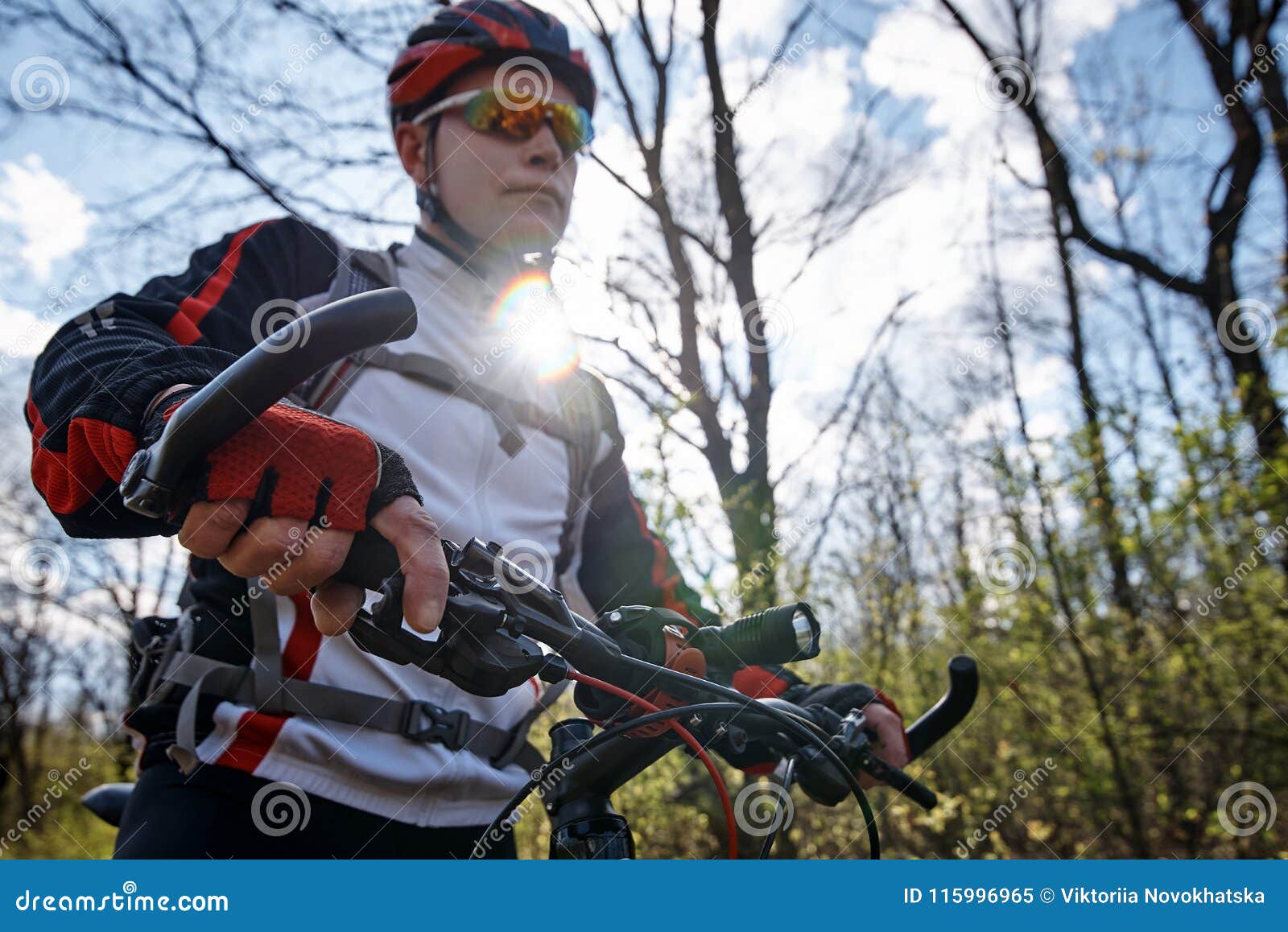 A Young Man in Sports Clothes Rides a Bicycle Stock Image - Image of ...