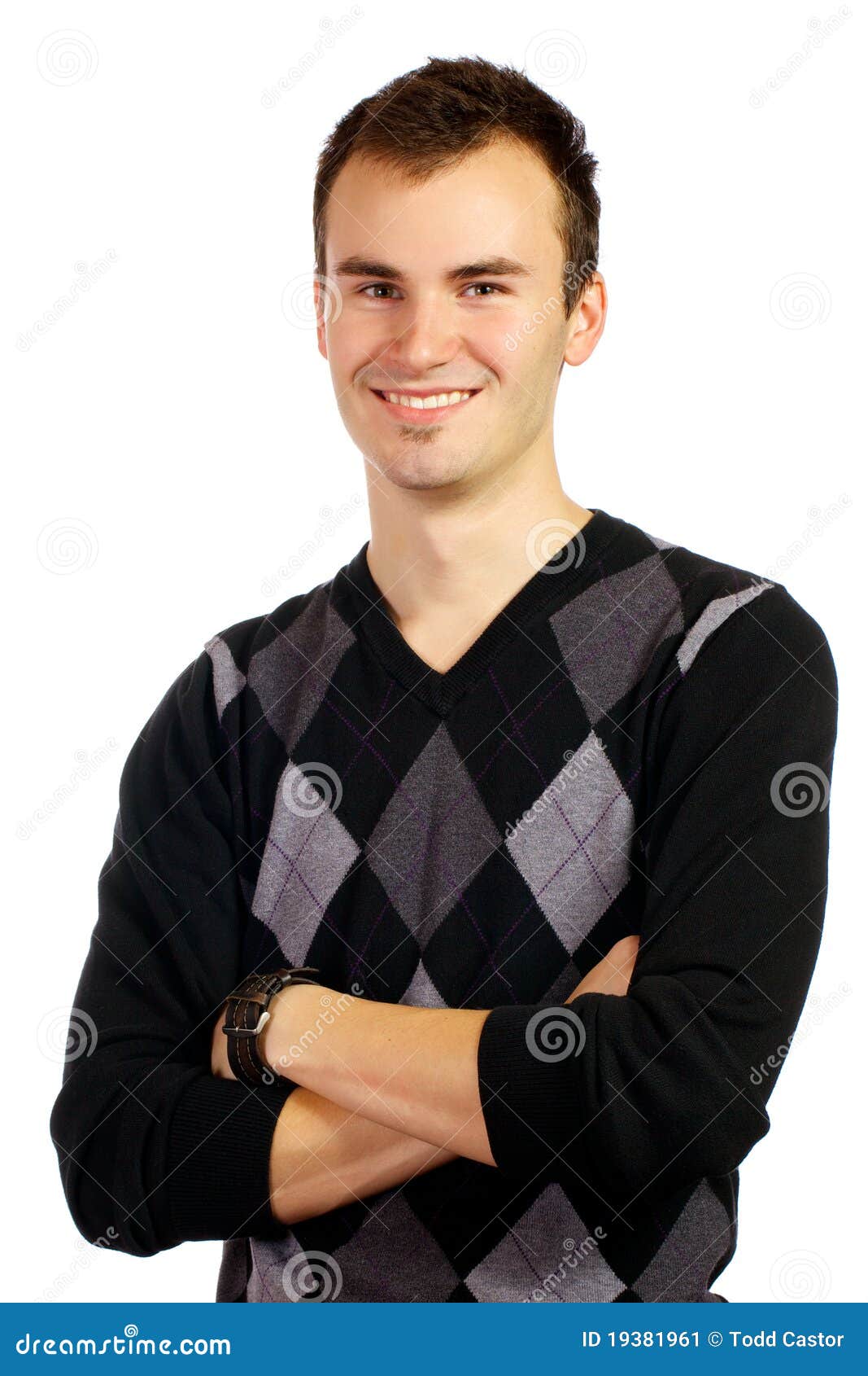 Young Man Stands Confidently Stock Image - Image of youth, confident ...