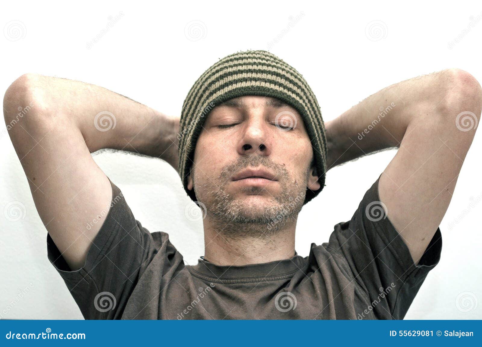 Young Man Suffering from Toothache, Teeth Pain, Swollen Face Stock