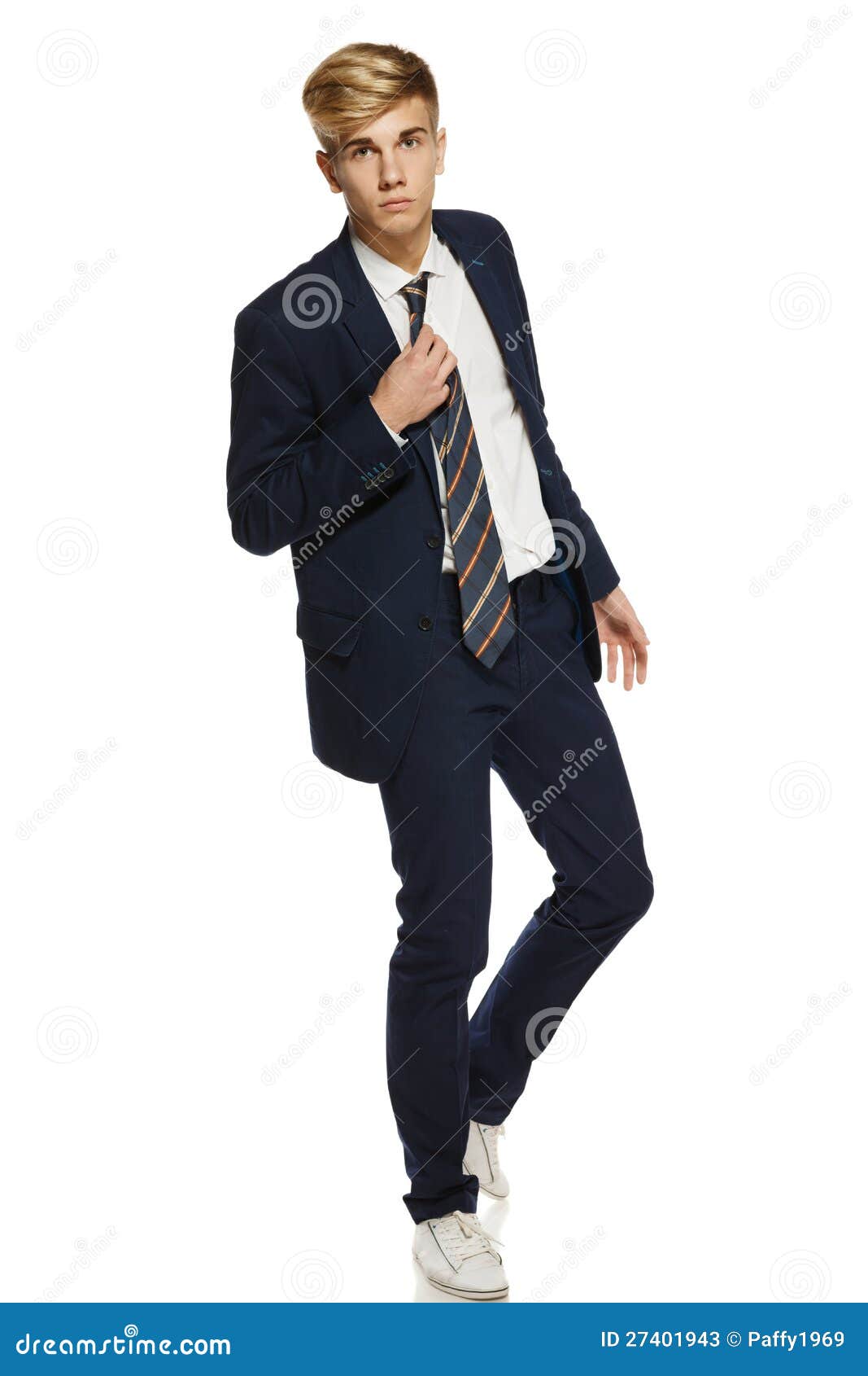 Young Men In A Suit Against Brick Wall Stock Photo | CartoonDealer.com ...