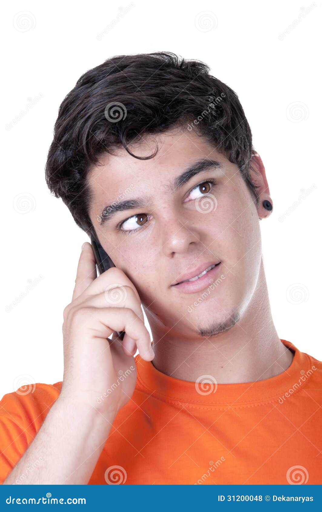Young Man Talking on Mobile Stock Photo - Image of mobile, office: 31200048