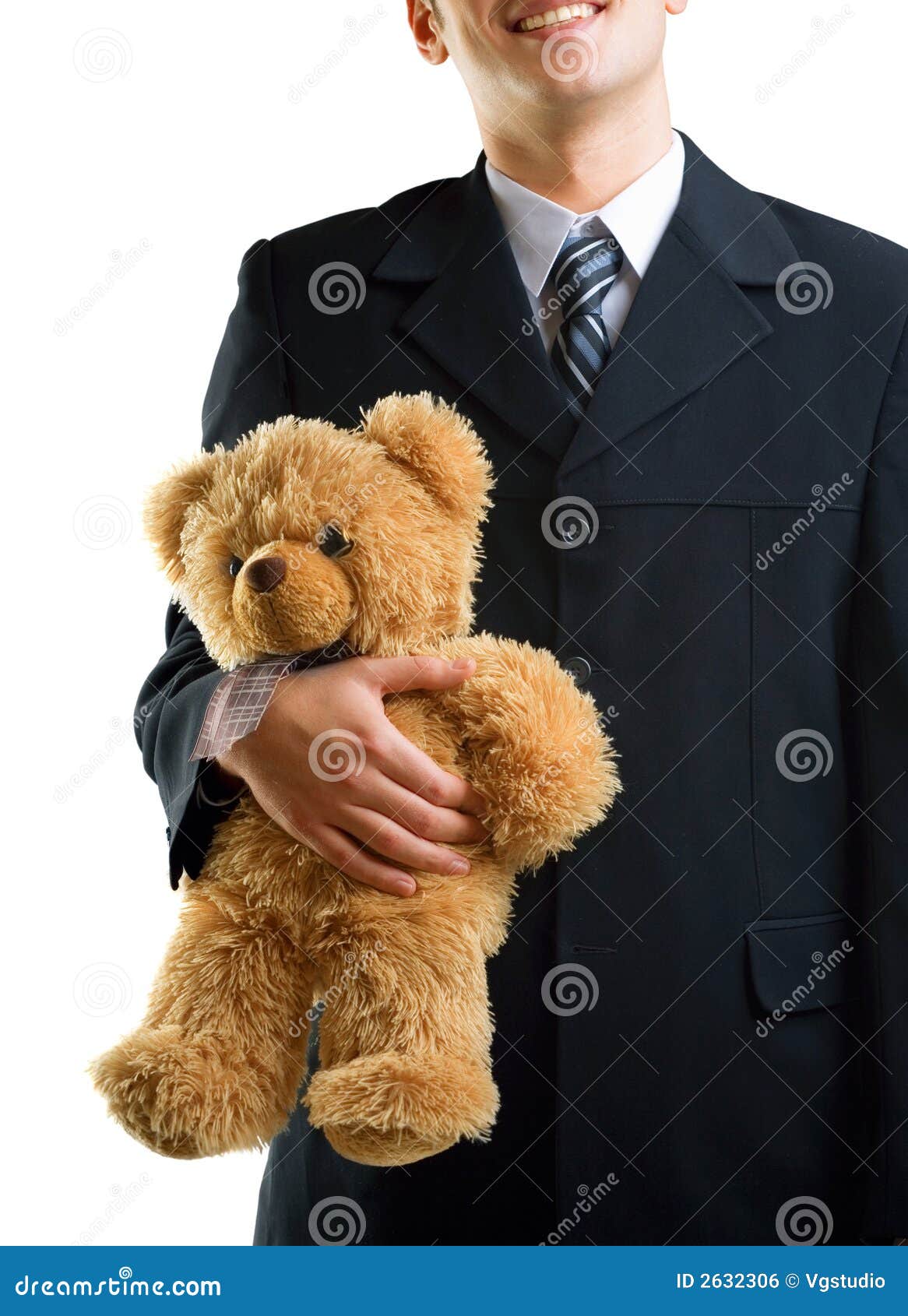 Young man with teddy bear stock photo. Image of isolated 2632306