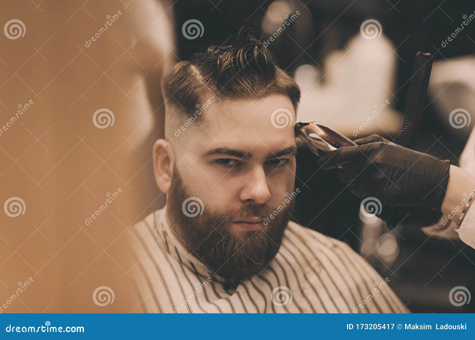 Young Man with Trendy Haircut at Barber Shop Stock Image - Image of  hairstylist, brutal: 173205417