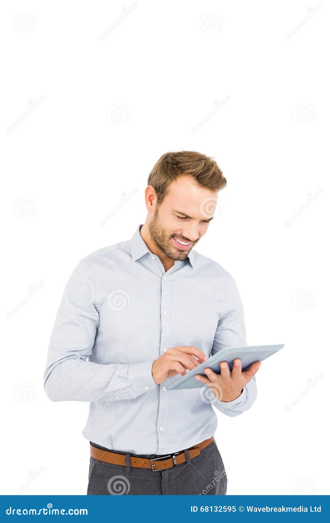 Young Man Using Digital Tablet Stock Image - Image of smart, digital ...