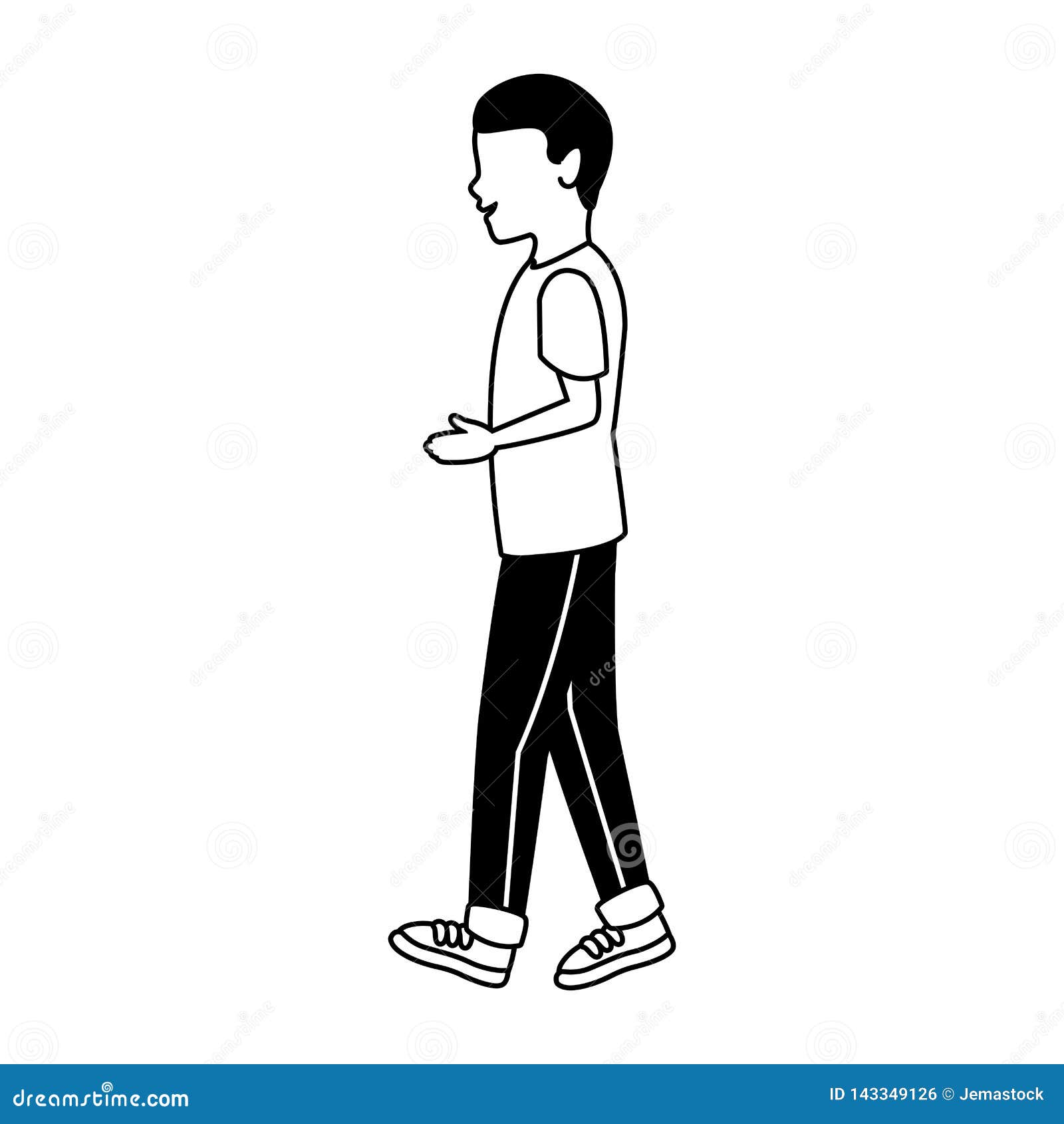 Young Man Walking in Black and White Stock Vector - Illustration of young, cartoon: 143349126 Young Man Walking in Black and White Stock Vector - Illustration of young, cartoon: 143349126