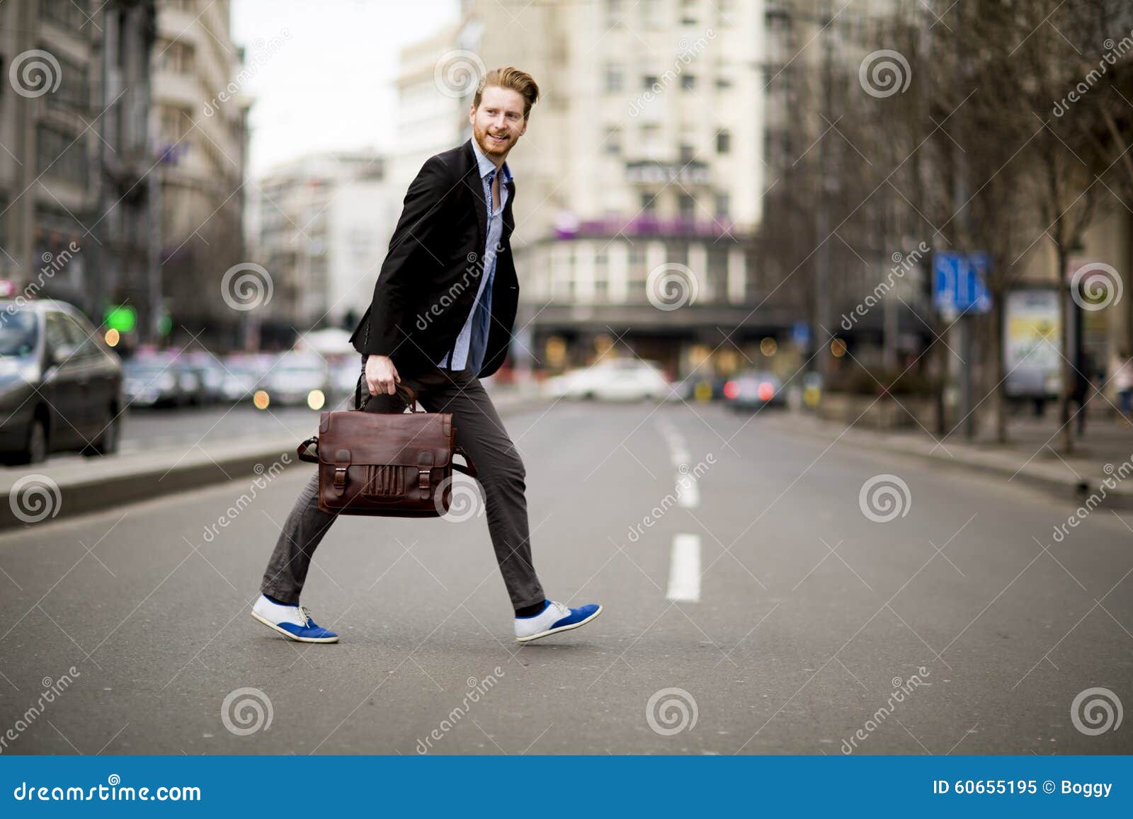 Young Man Walking On The Street Stock Image Image Of Adult City