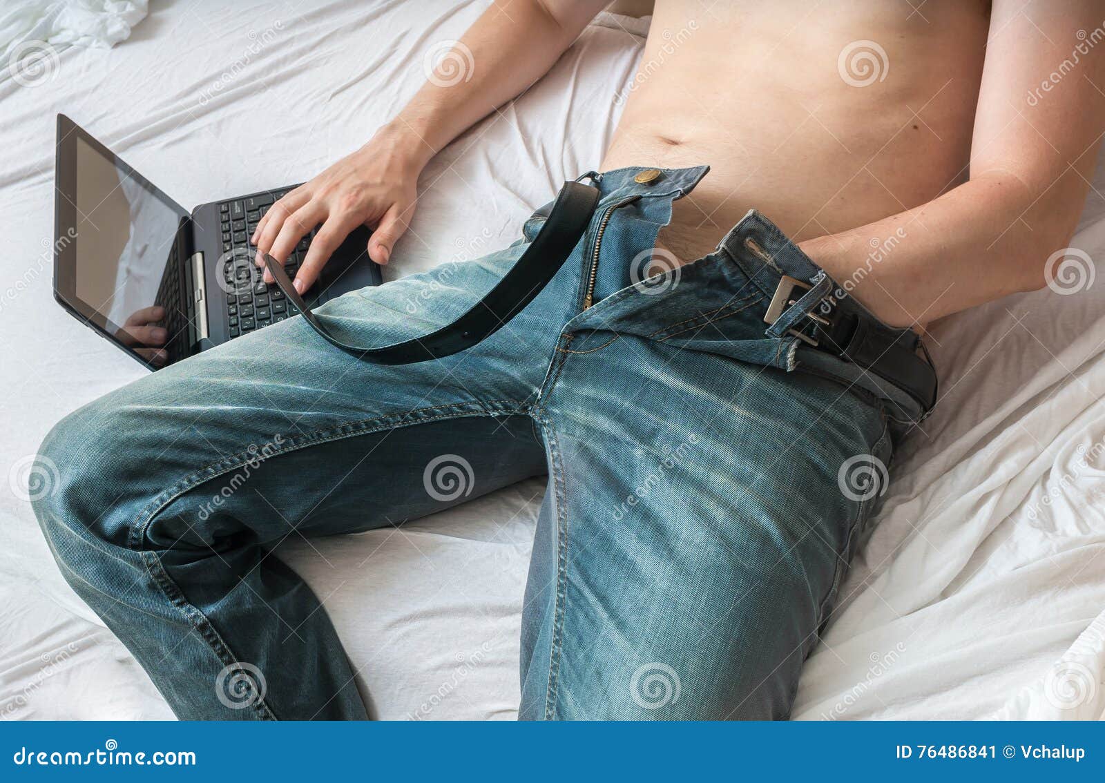 Watching Masturbating Men - Young Man is Watching on Laptop and Masturbating Stock Image - Image of  person, young: 76486841