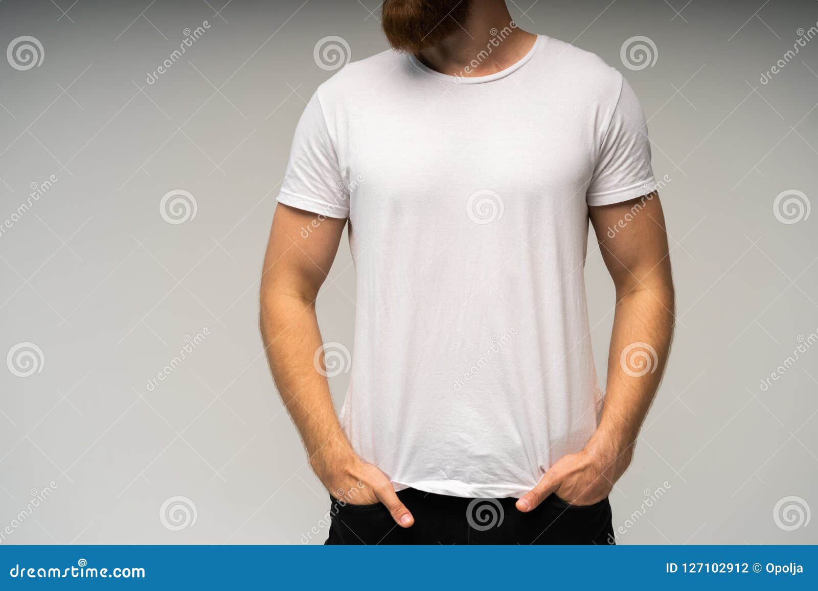 Young Man Wearing Blank White T-shirt Isolated on White Background ...