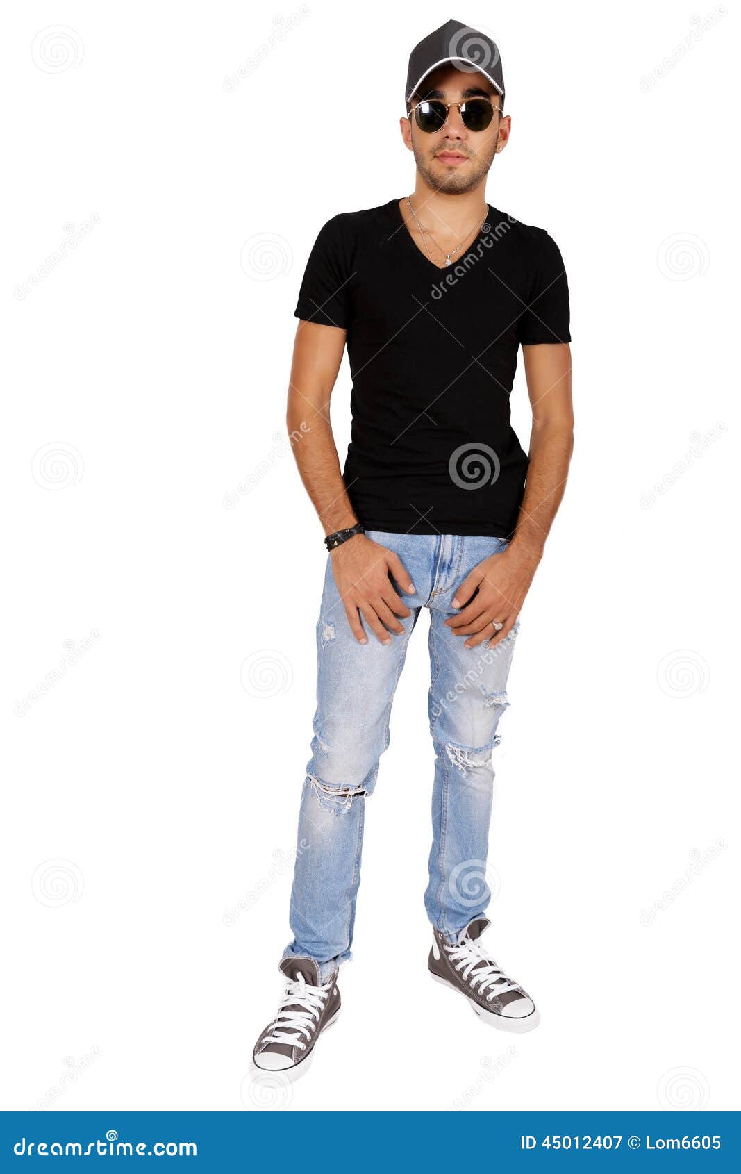 wearing a hat with glasses