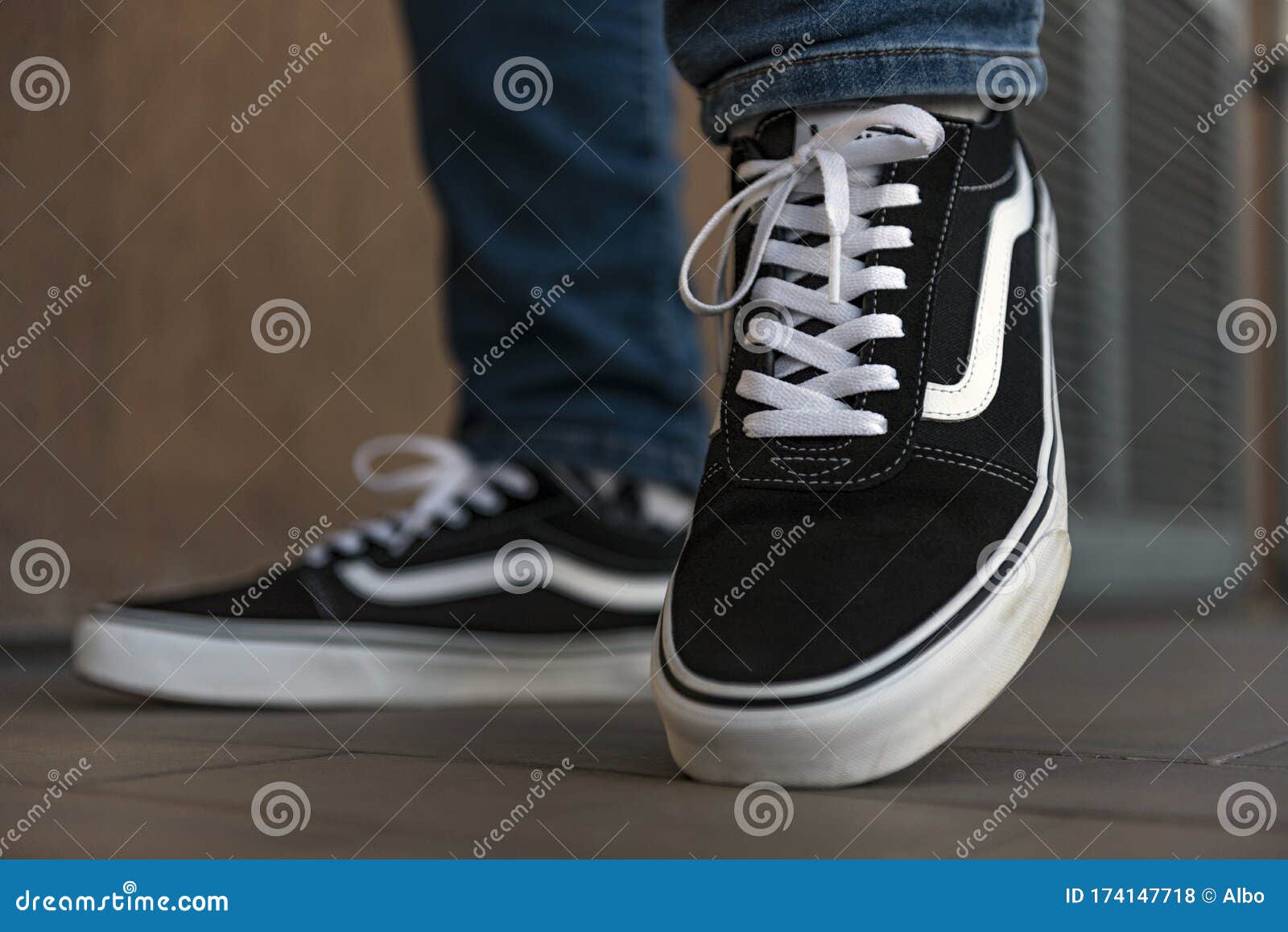 man wearing vans