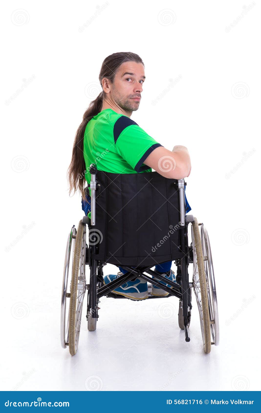 Young Man in a Wheelchairfrom the Back Stock Photo - Image of people ...