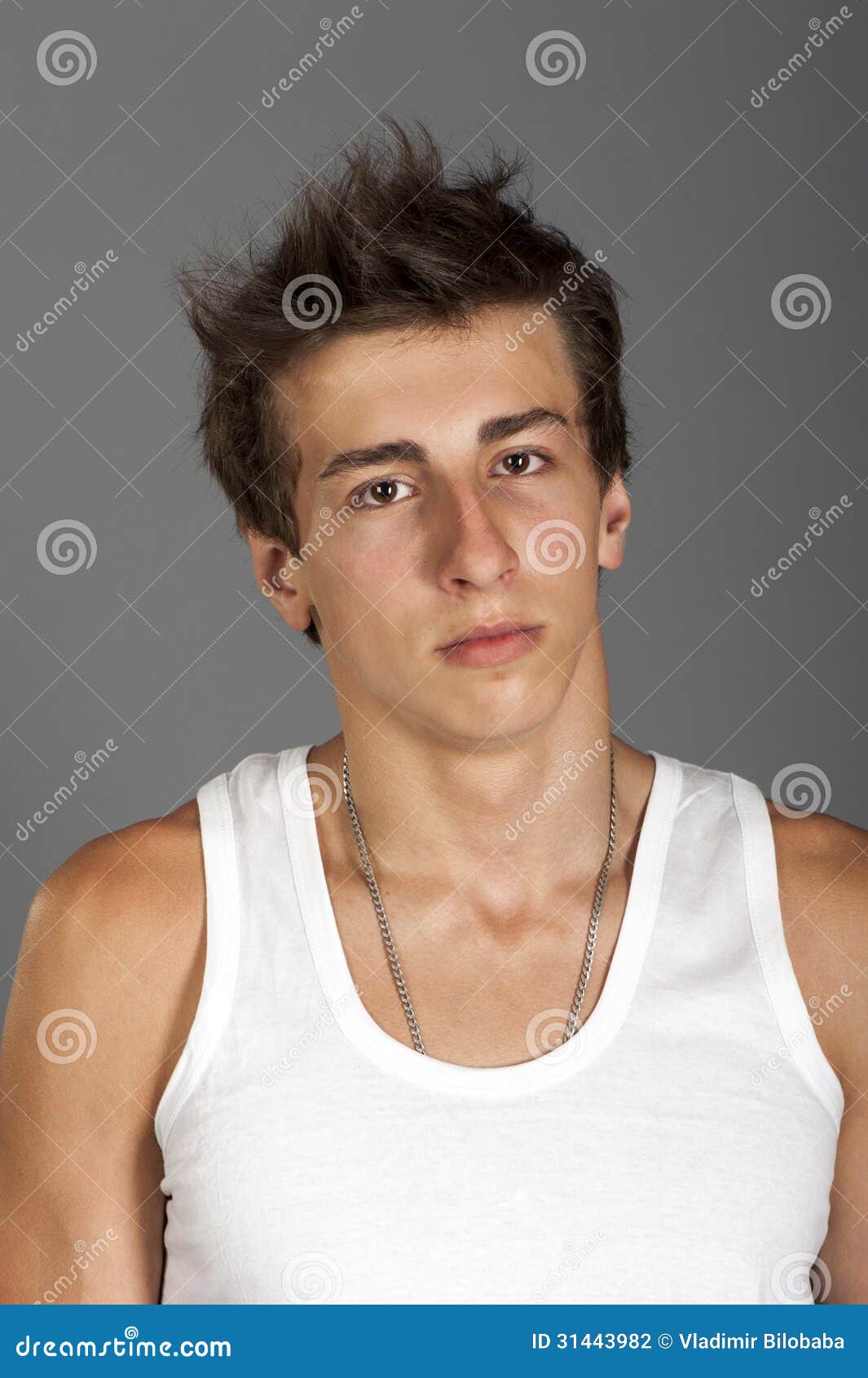 Young Man in a White Tshirt Stock Photo Image of feelings, posing