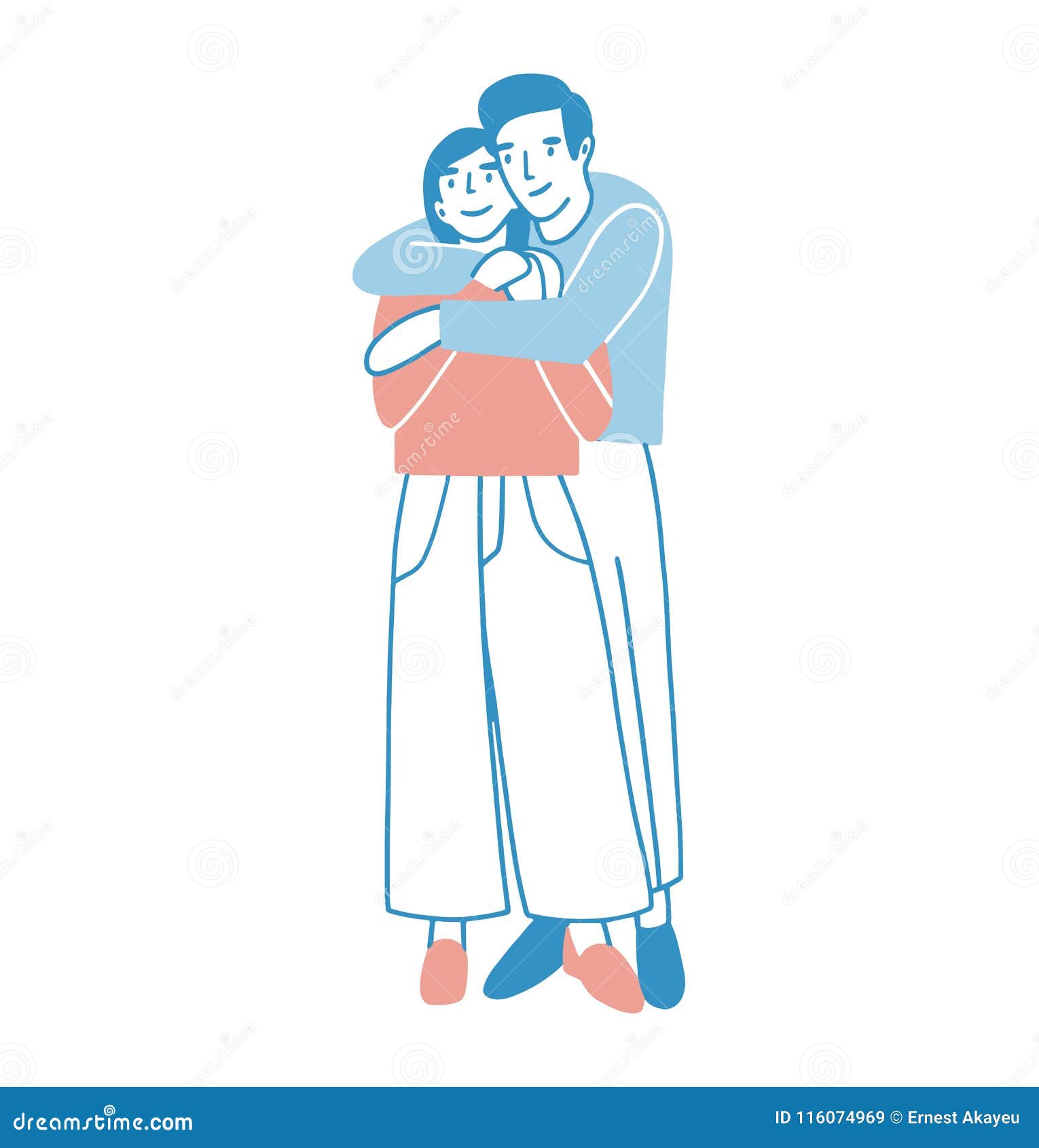 Young Man and Woman Warmly Hugging or Cuddling. Boy Standing Behind Girl  and Embracing Her Stock Vector - Illustration of character, embrace:  116074969