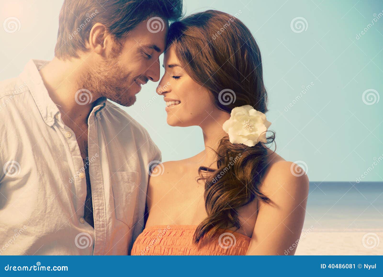 Young Married Couple Having a Romantic Moment Stock Image