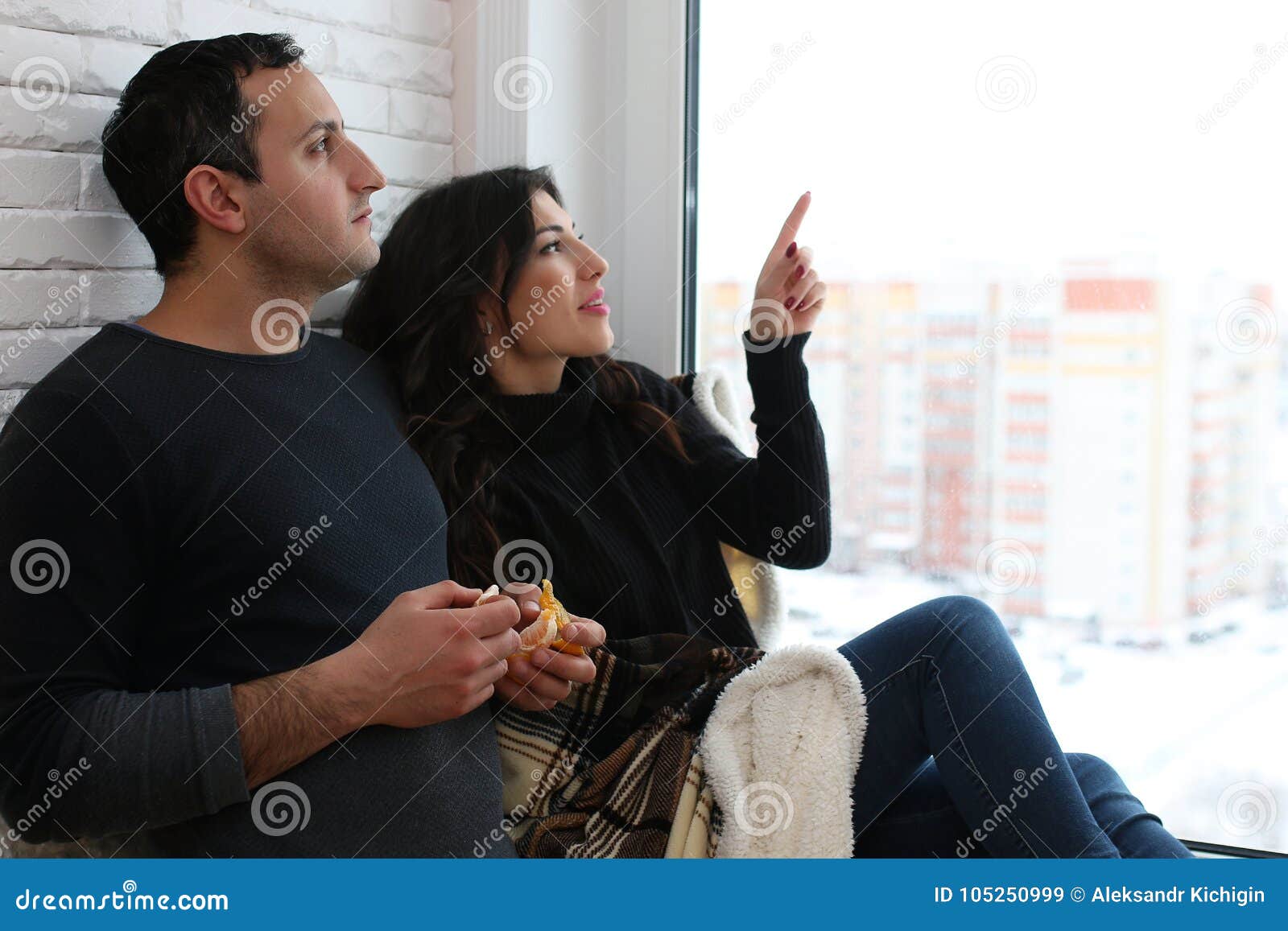 A Young Married Couple In A New Apartment Stock Image Image Of