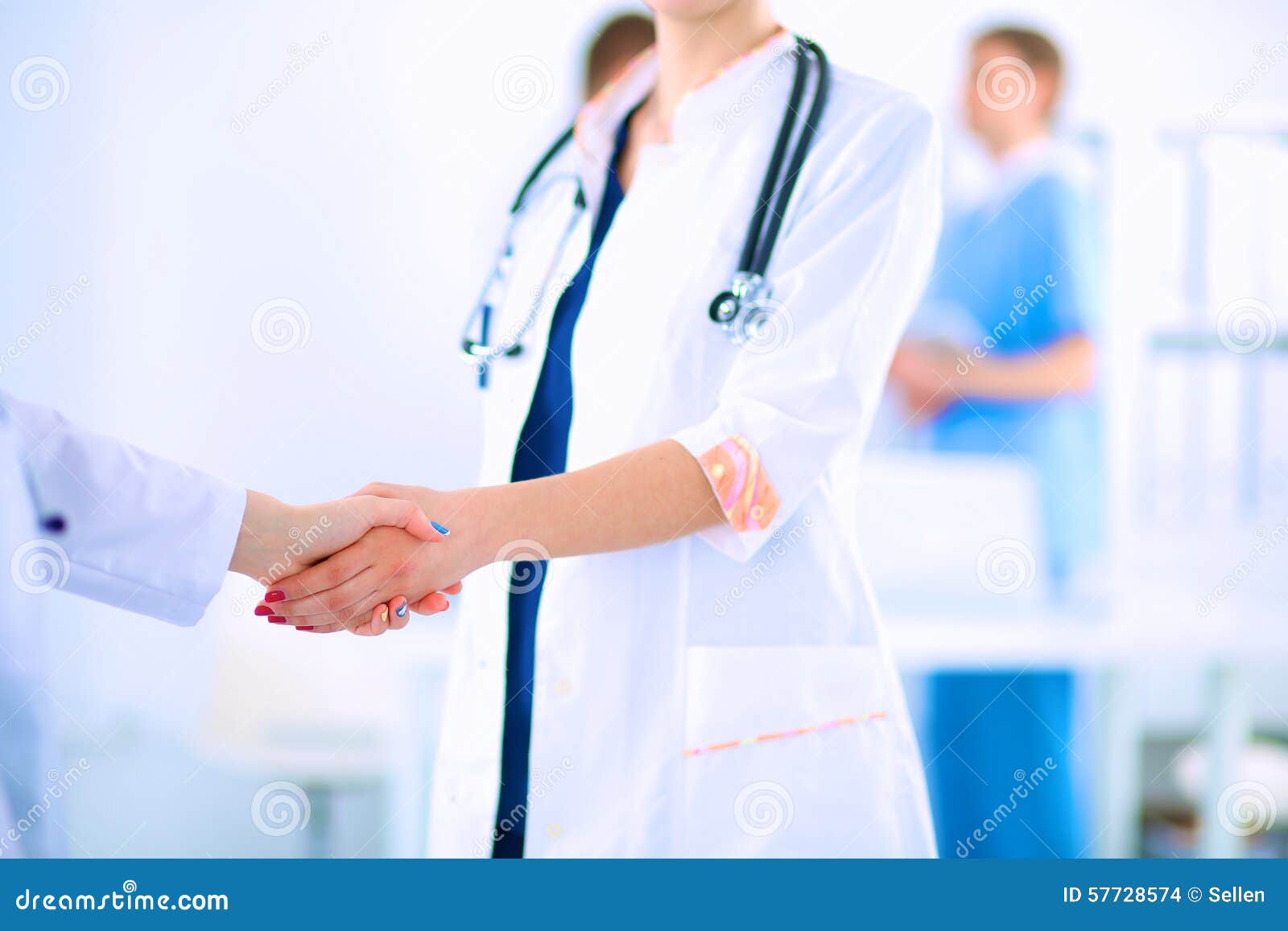 Young Medical People Handshaking at Office Stock Photo Image of