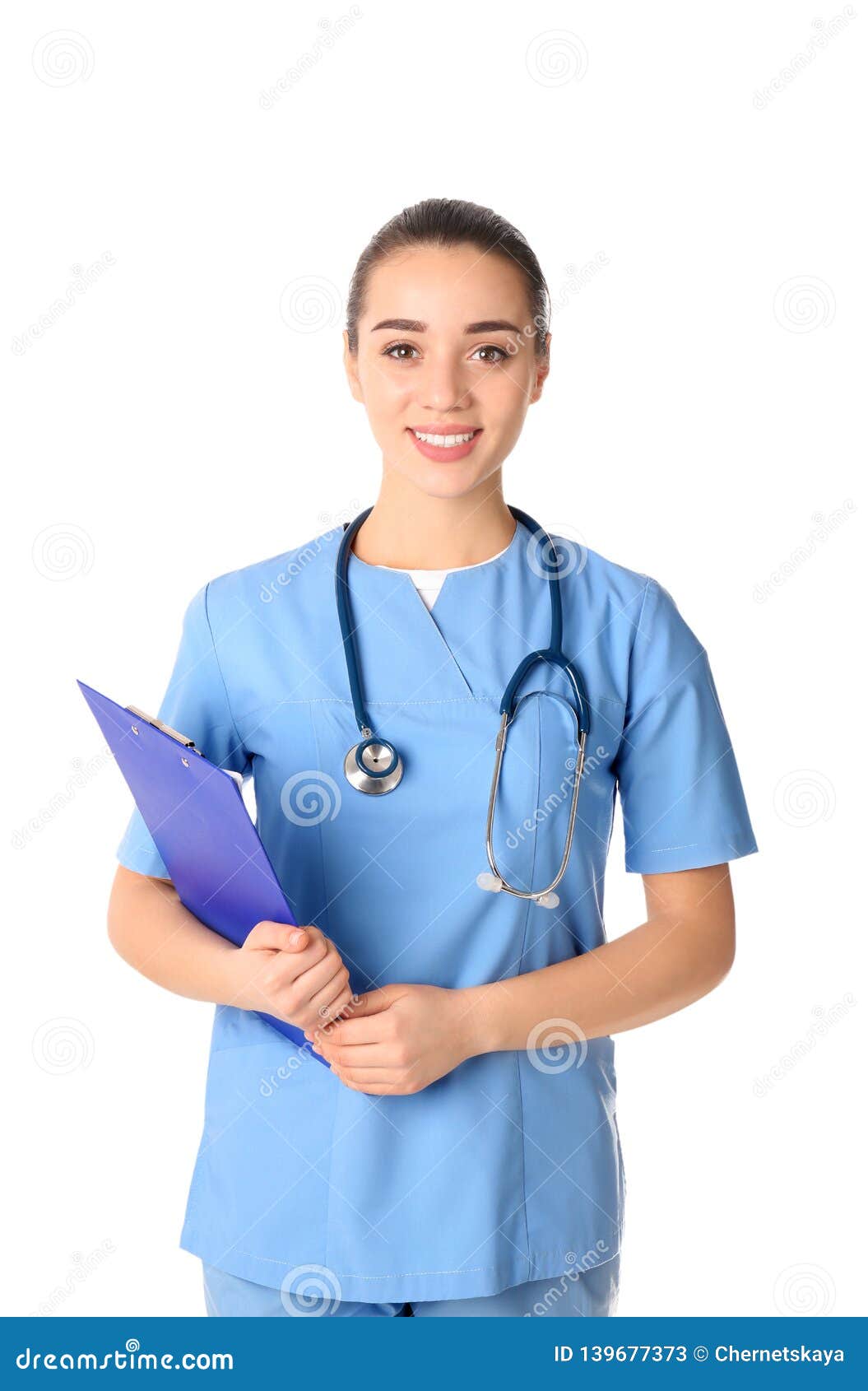 Young Medical Student with Clipboard Stock Image Image of isolated