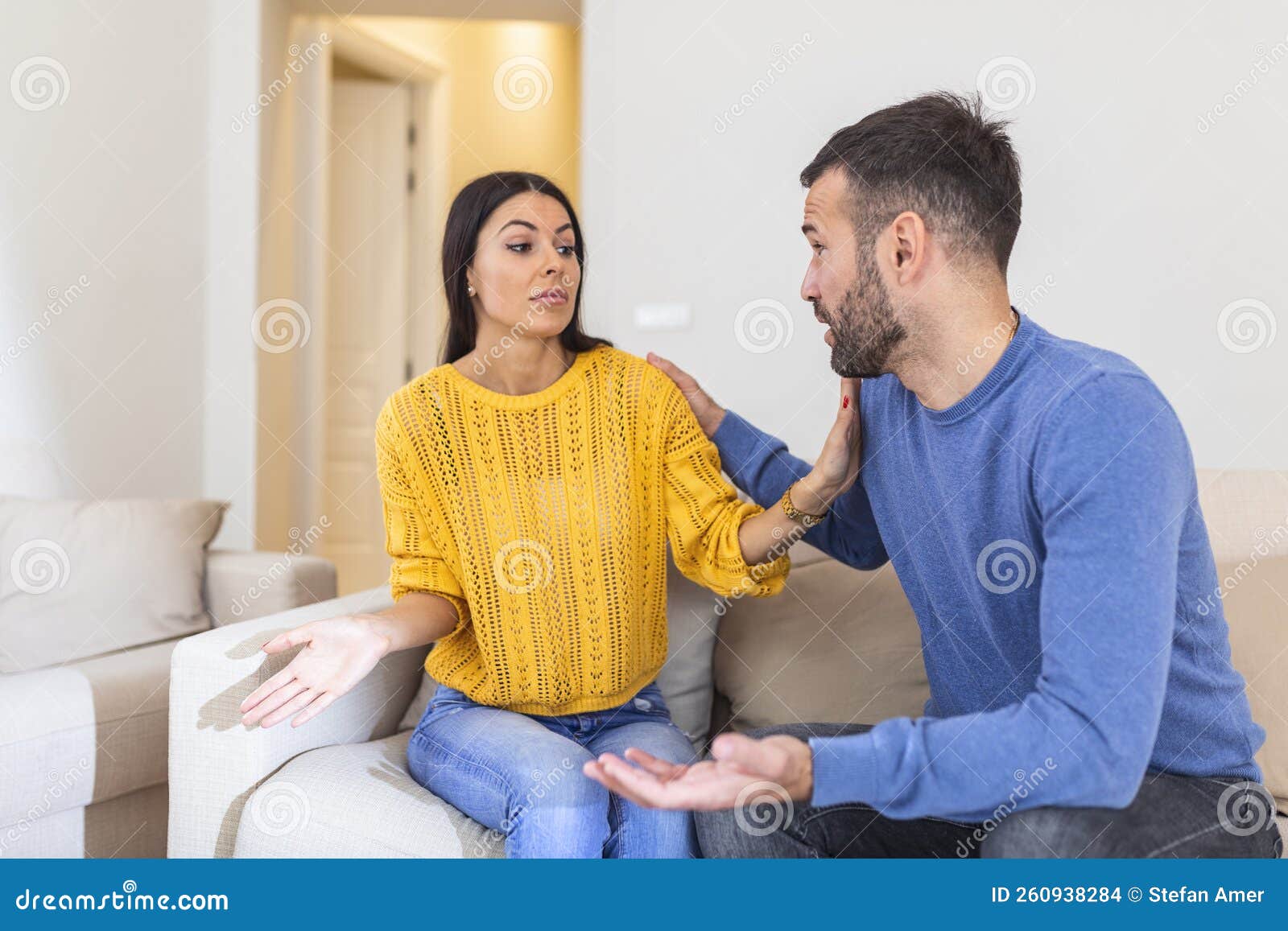 Wife Begging His Husband Stock Photos