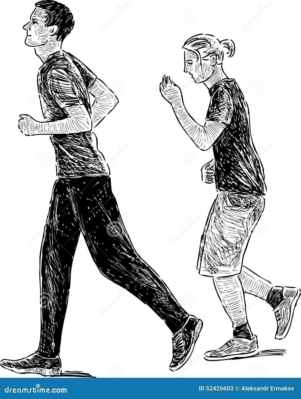 Young men for a jog stock vector. Illustration of jogger 52426603