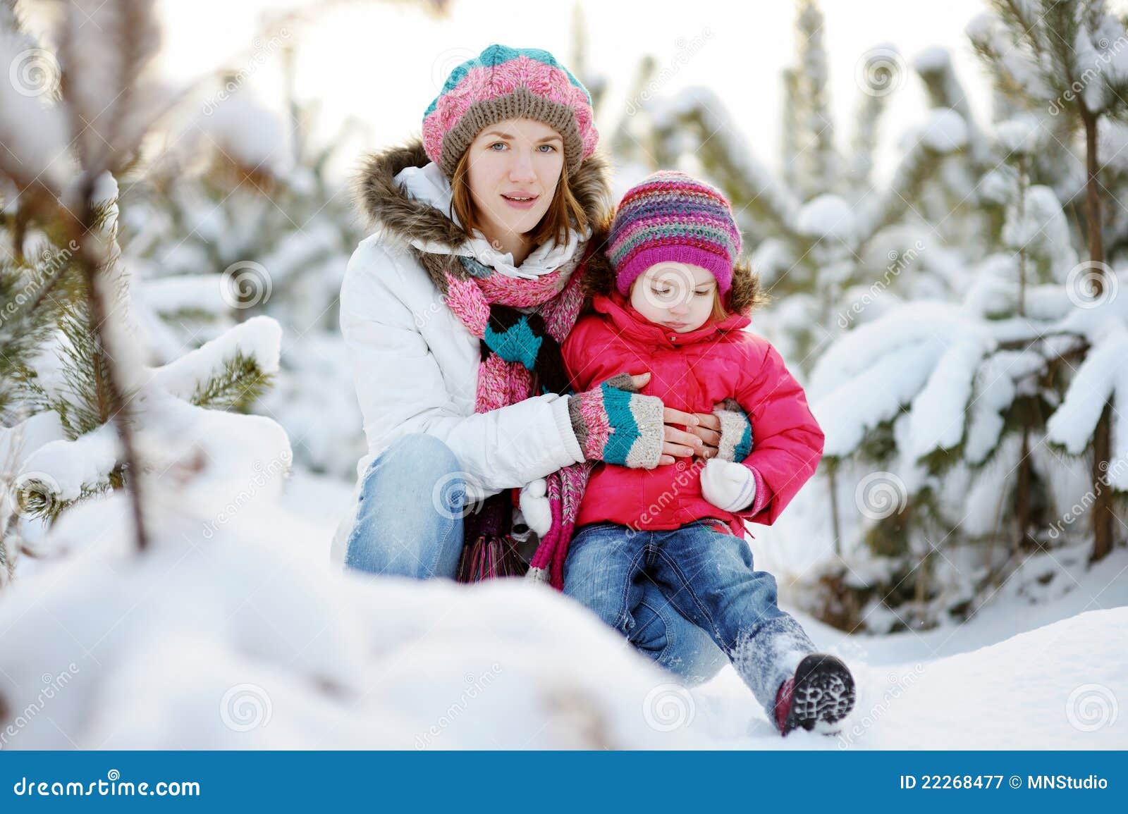Young Mother and Her Daughter at Winter Stock Image Image of baby