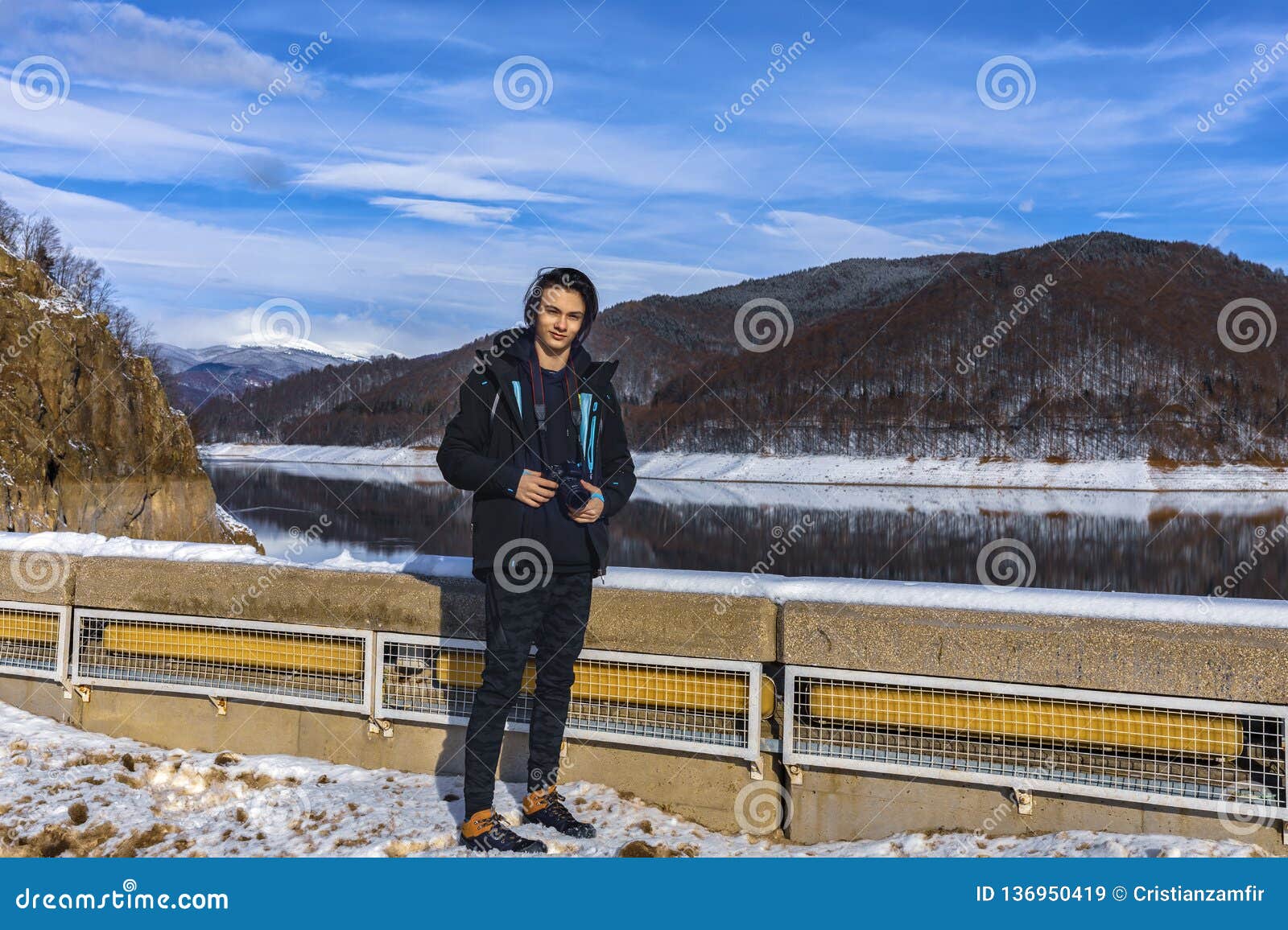 Young mountain tourist stock image. Image of equipment 136950419