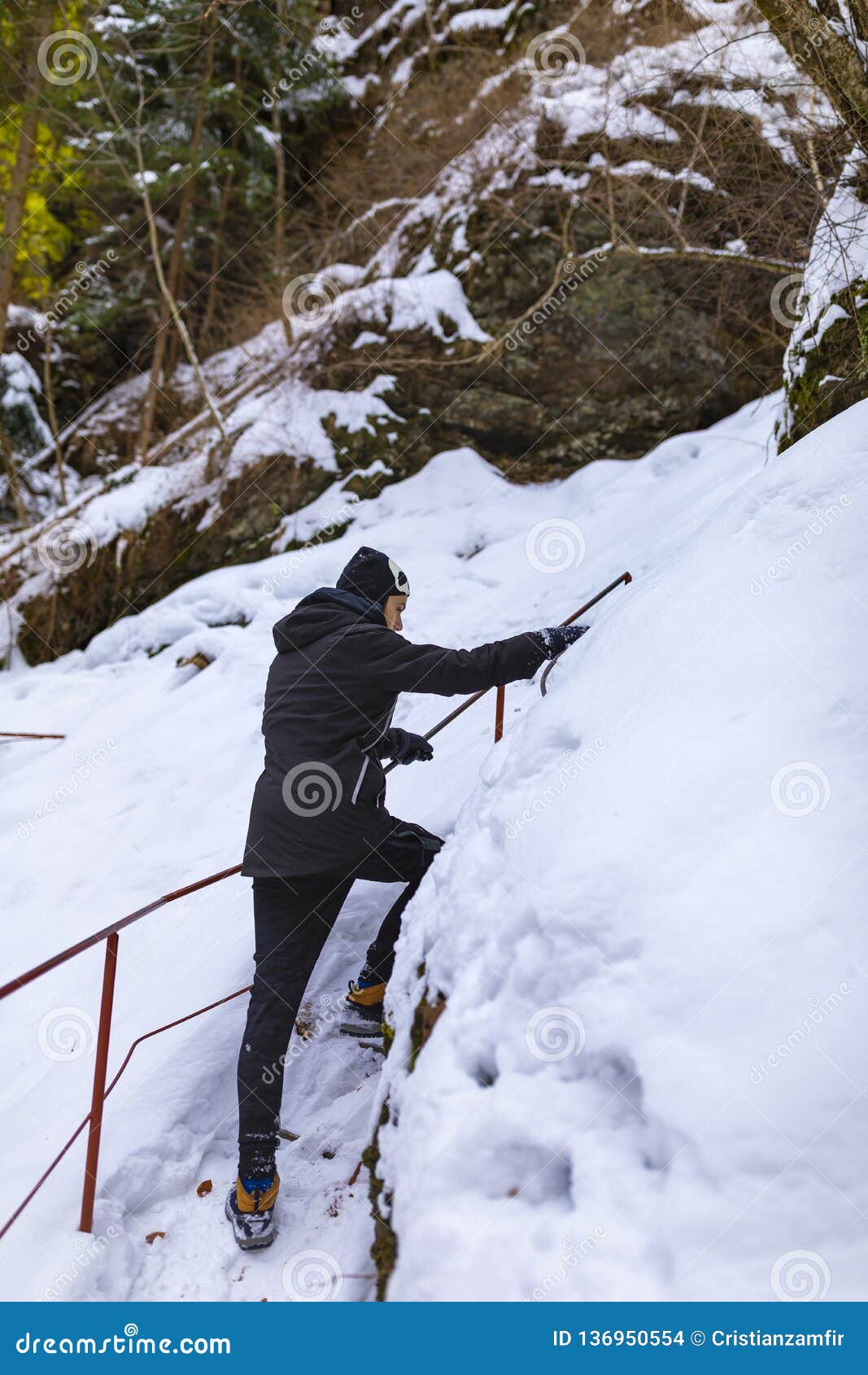 Young mountain tourist stock photo. Image of landscape 136950554