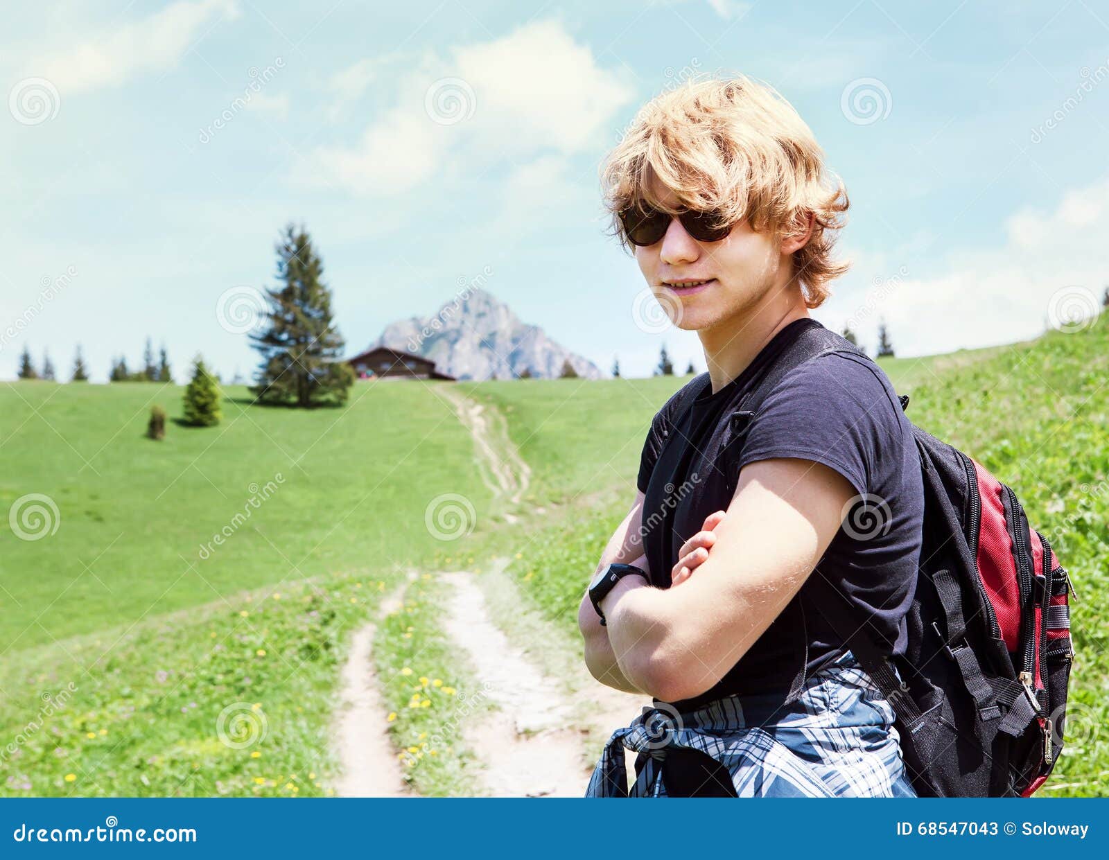 young mountain trekker portrait