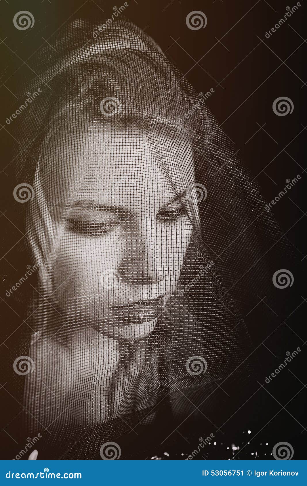 Young Mourning Woman Wearing Veil Stock Image Image Of Model