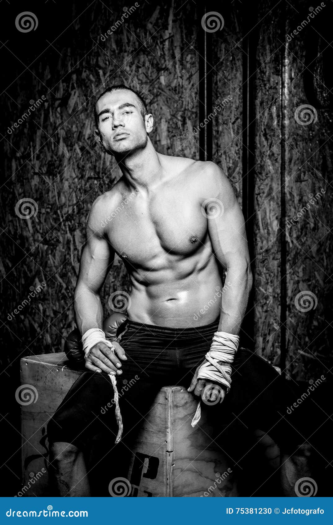 Young muscular man in gym stock photo. Image of strength - 75381230
