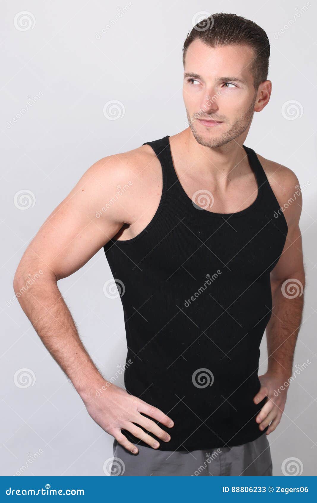 Young Muscular Man Wearing a Tank Top Stock Image - Image of