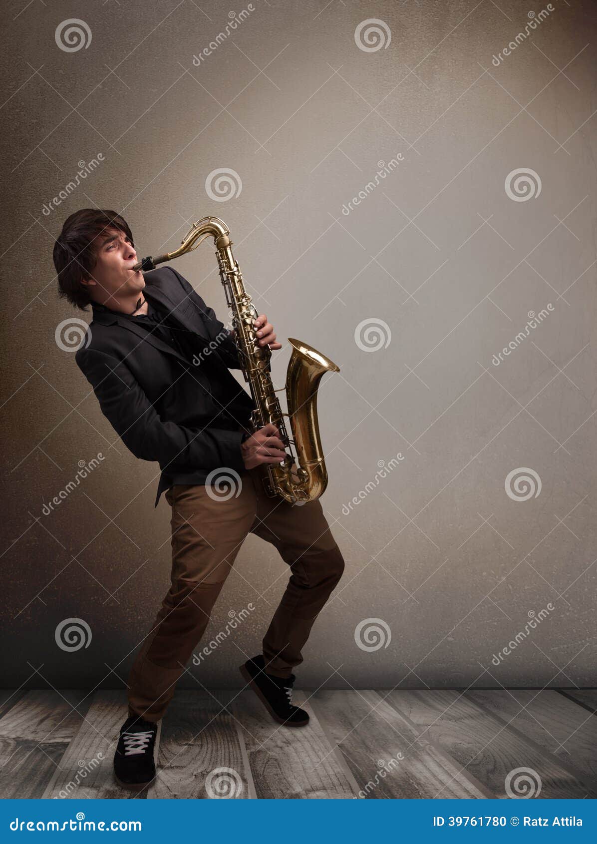 Young Musician Playing on Saxophone Stock Photo Image of saxophone
