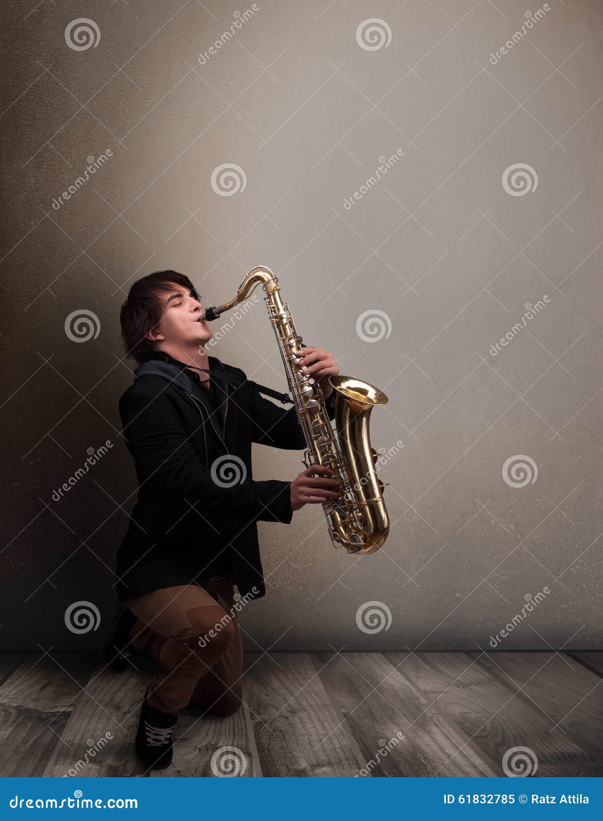 Young Musician Playing on Saxophone Stock Image Image of performance