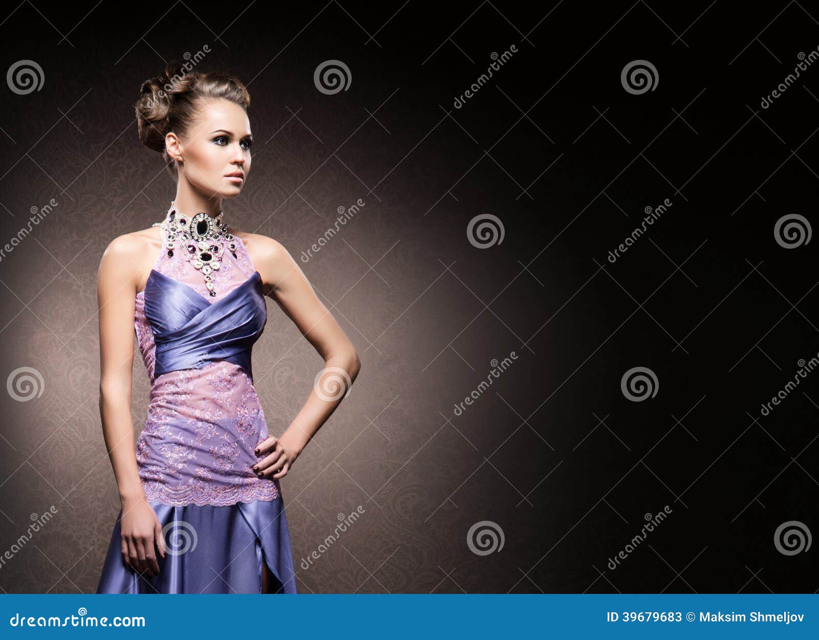 Young Nad Woman Posing in a Fashion Dress Stock Image - Image of ...