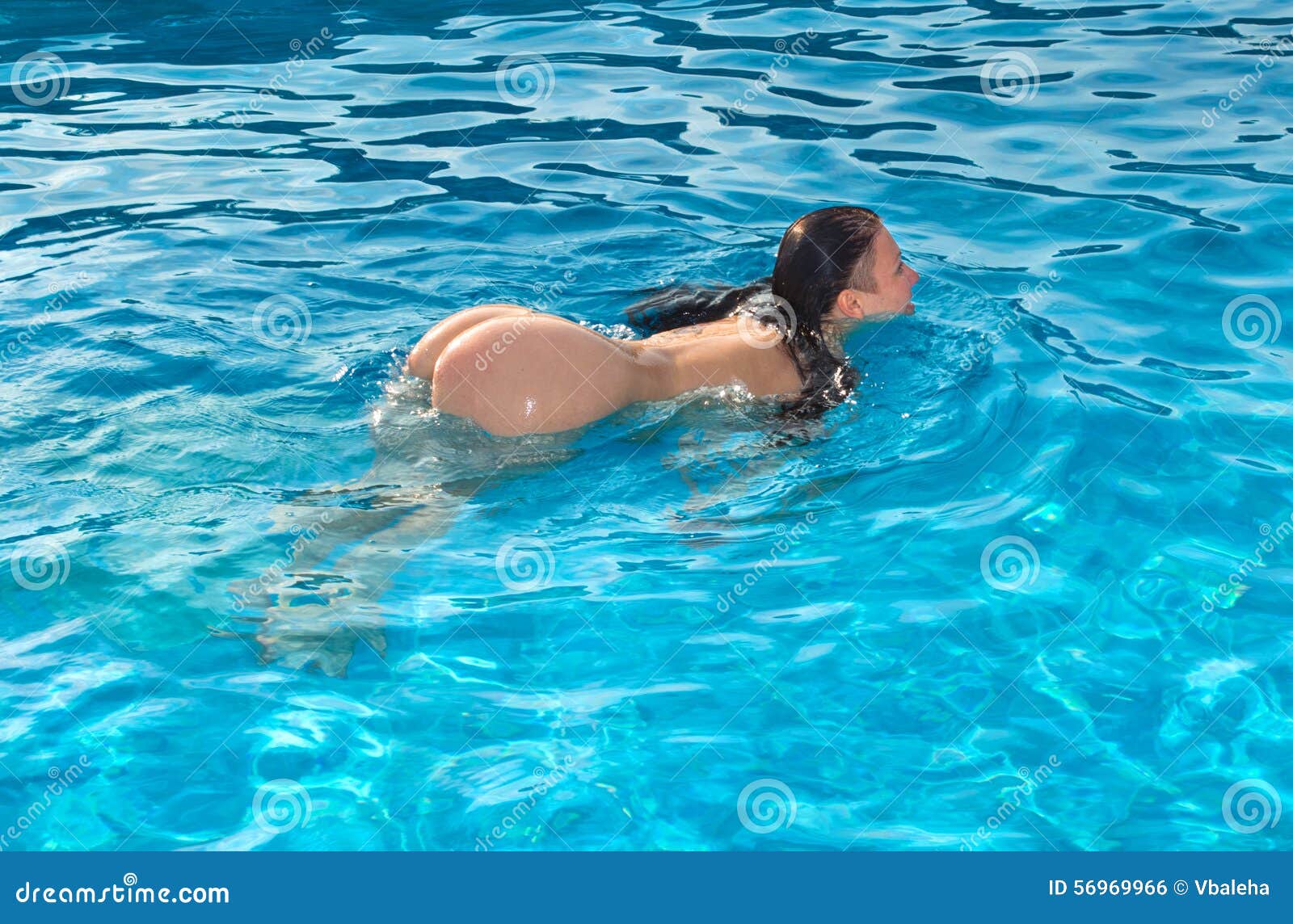 Young Naked Woman in Swimming Pool Stock Photo - Image of adult, lady:  56969966