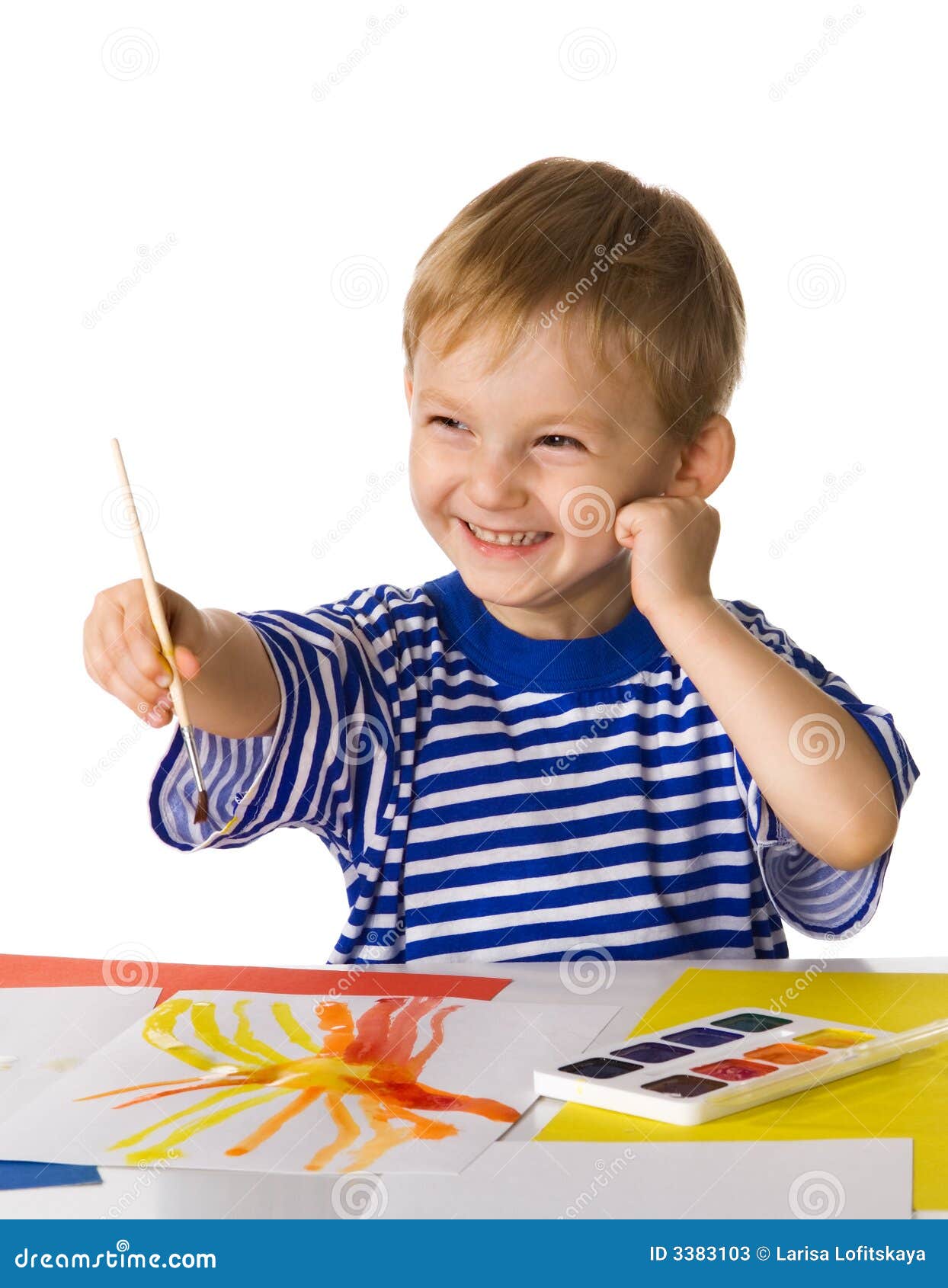 Young painter stock image. Image of palette, painter, paintbrush 3383103