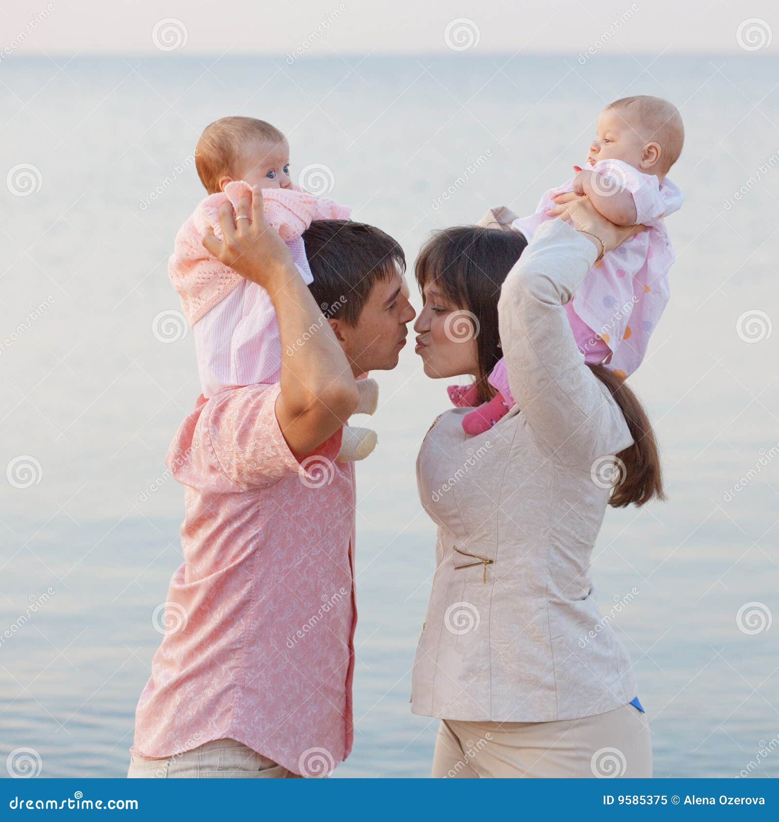 young parents with children