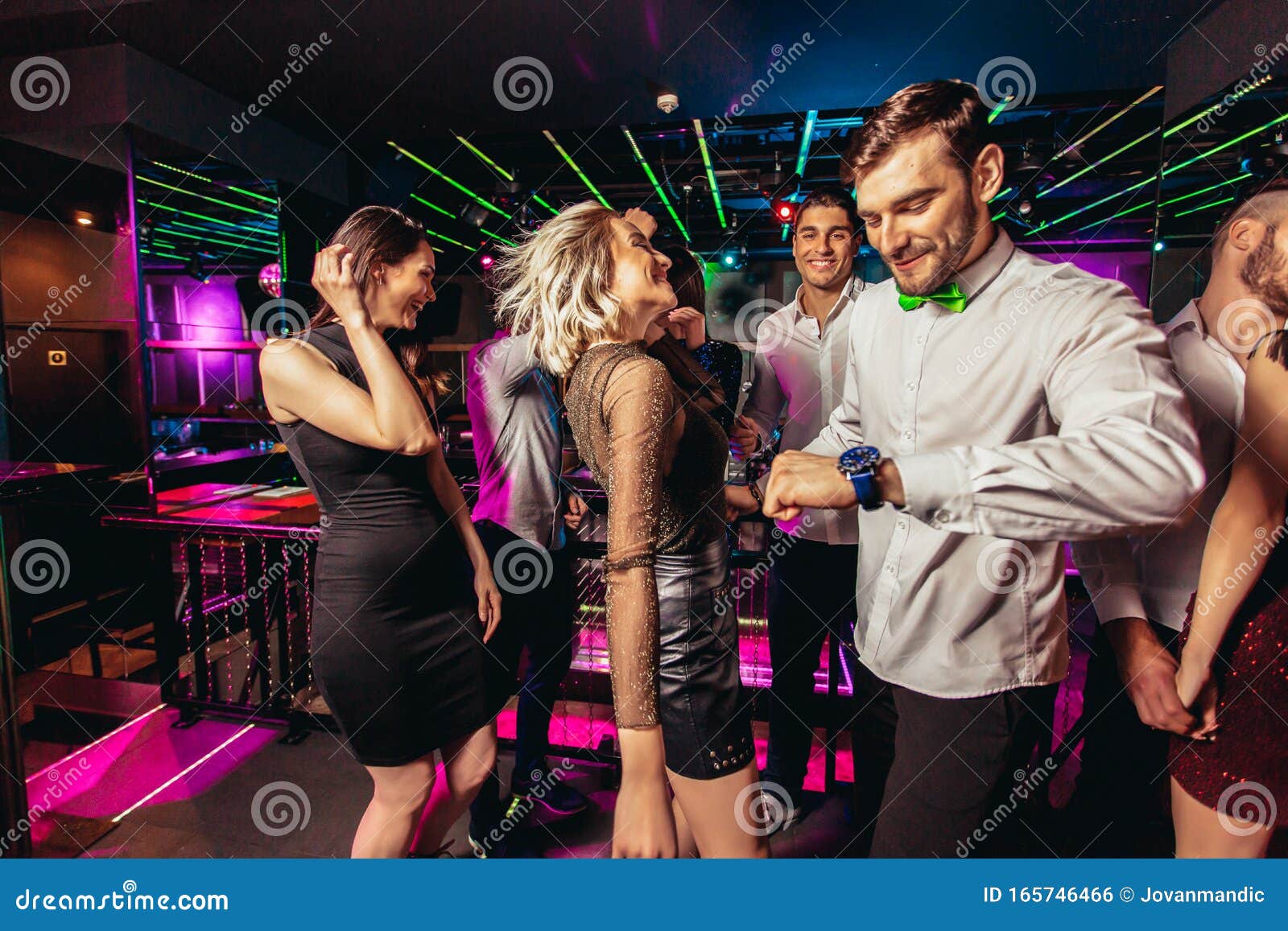 Young People Dancing in Night Club Stock Photo - Image of fashion, girl ...