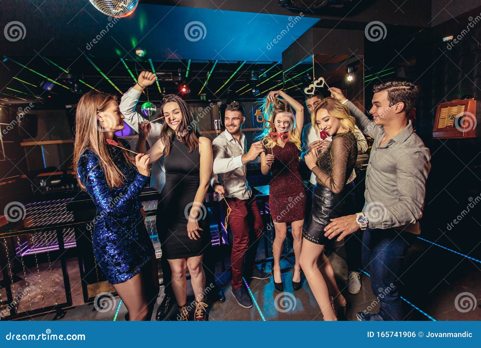 Young People Dancing in Night Club Stock Photo - Image of event, group ...