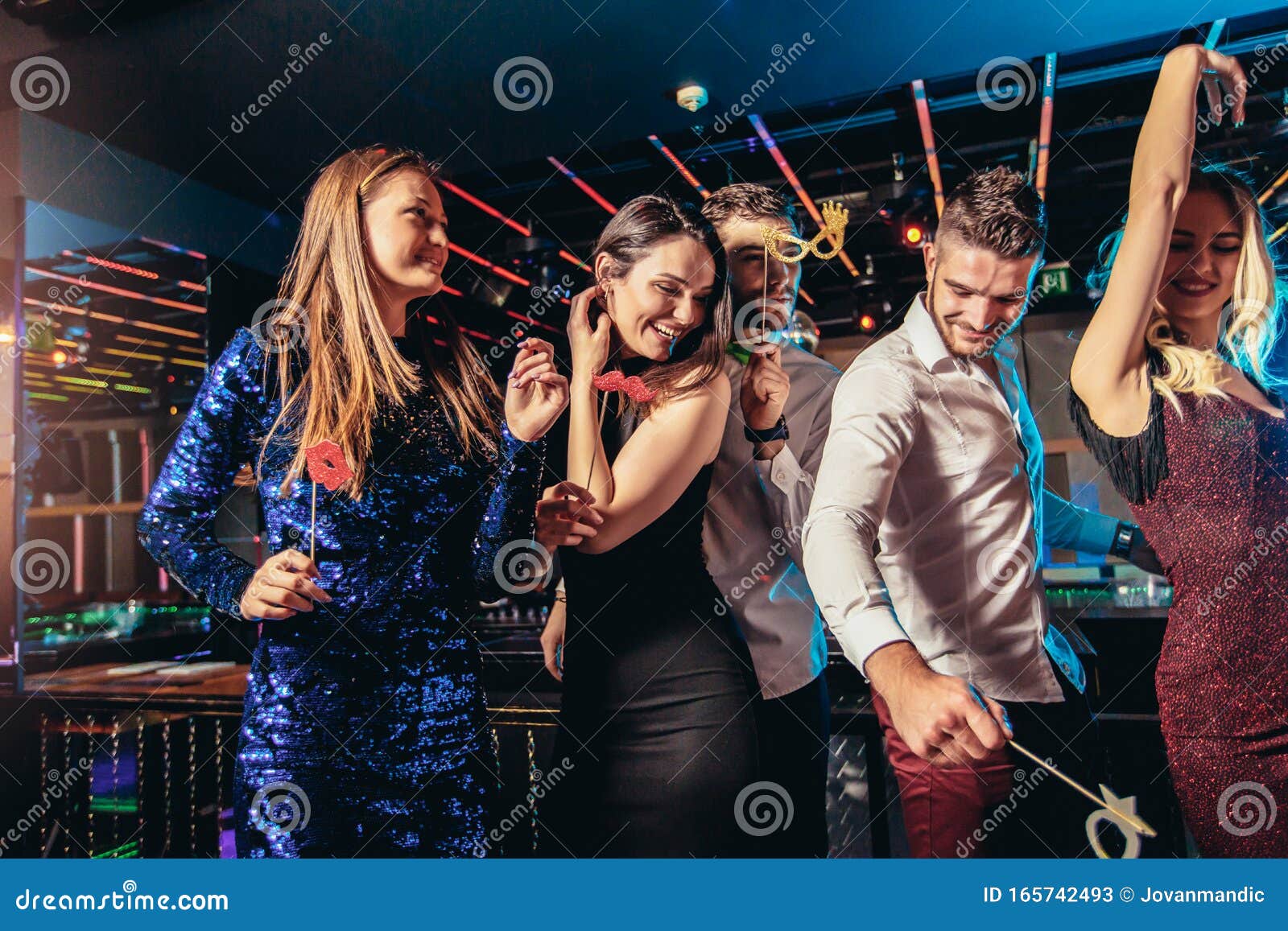 Young People Dancing in Night Club Stock Image - Image of fashion ...