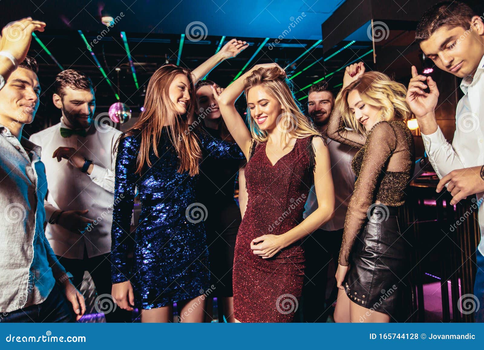 Young People Dancing in Night Club Stock Photo - Image of disco ...