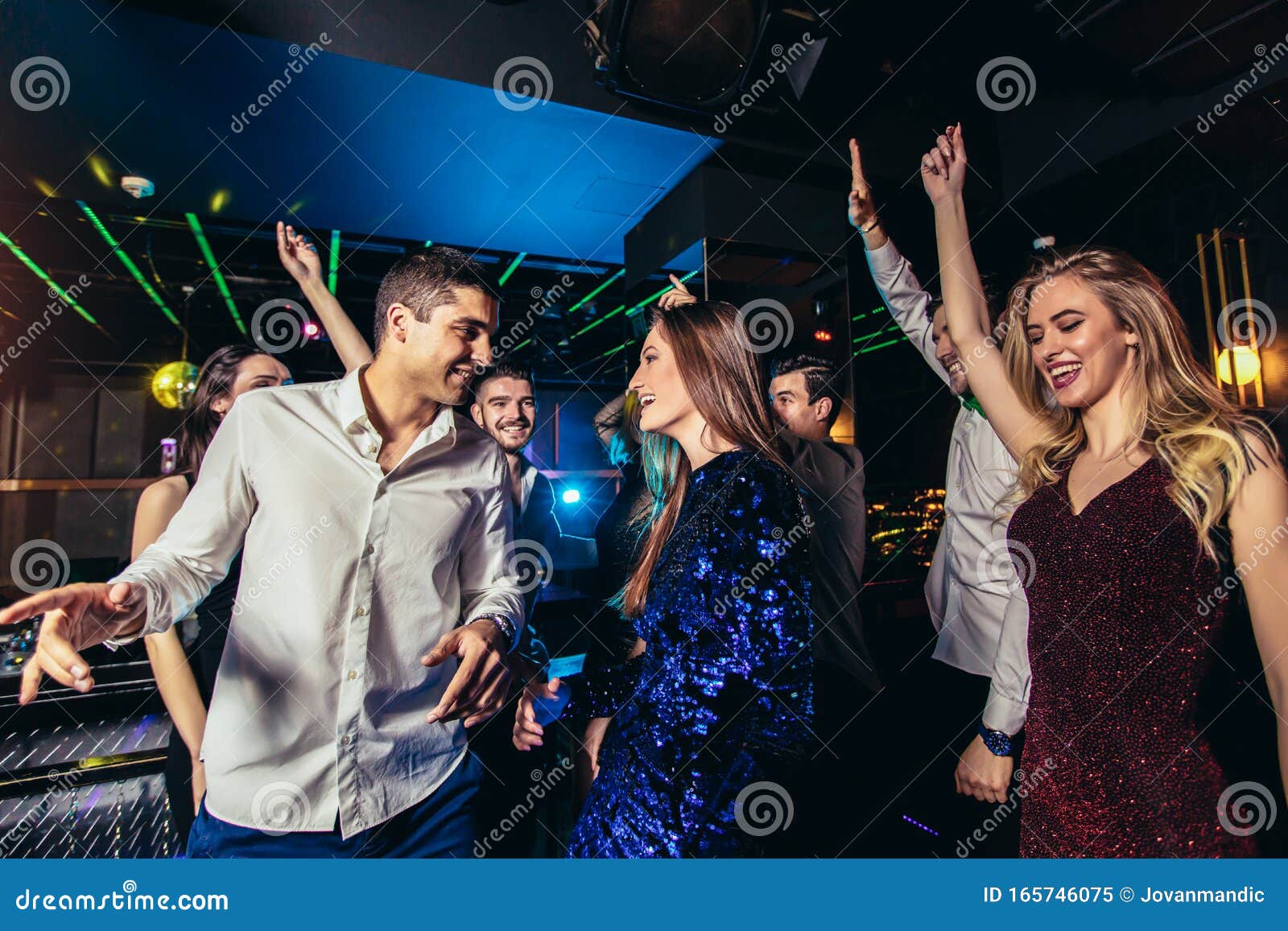 Young People Dancing in Night Club Stock Image - Image of night, design ...