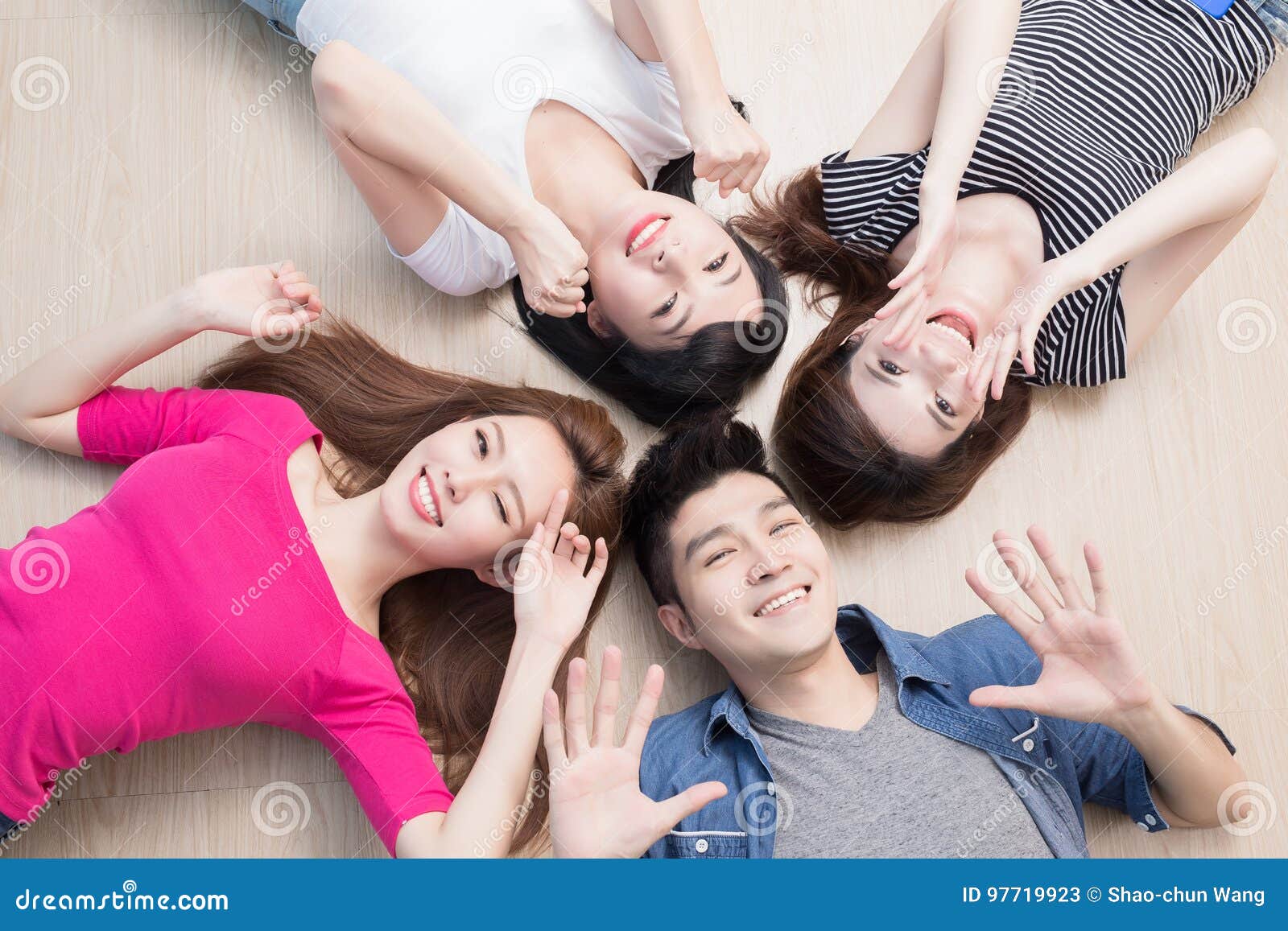 Young People Lying On Floor Stock Image Image Of Emotion Mouth