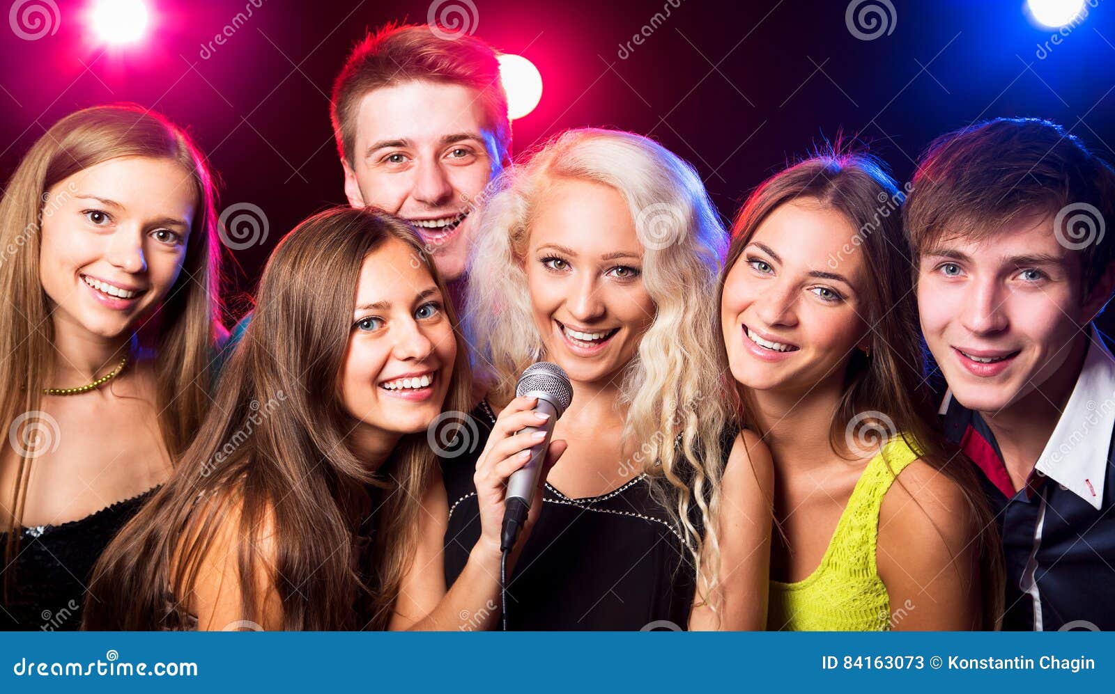 Young People Singing at Party Stock Image - Image of birthday, holidays ...