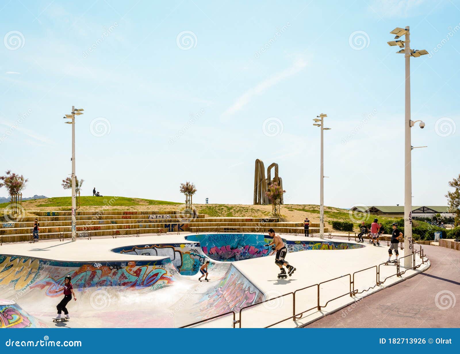 Young People Skating and Skateboarding at the Prado Skatepark in Marseille,  France Editorial Photo - Image of blade, famous: 182713926