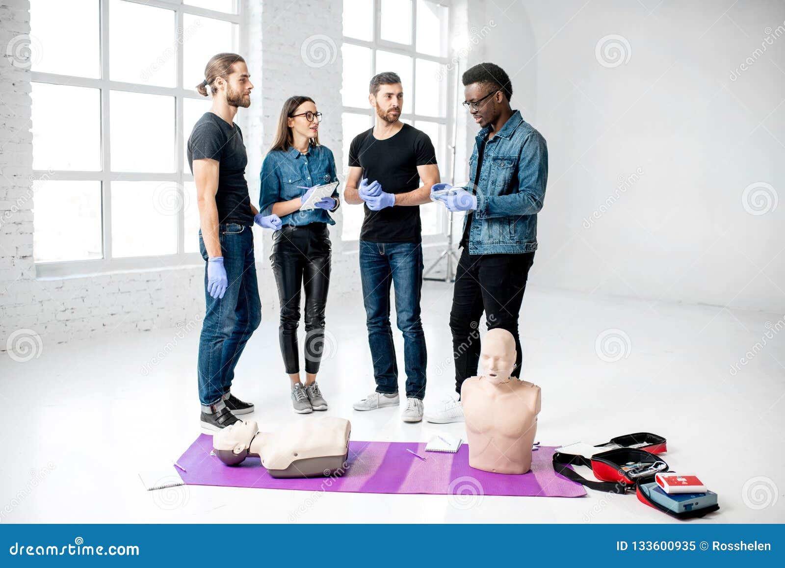 Group of Young People during the First Aid Training Stock Image Image