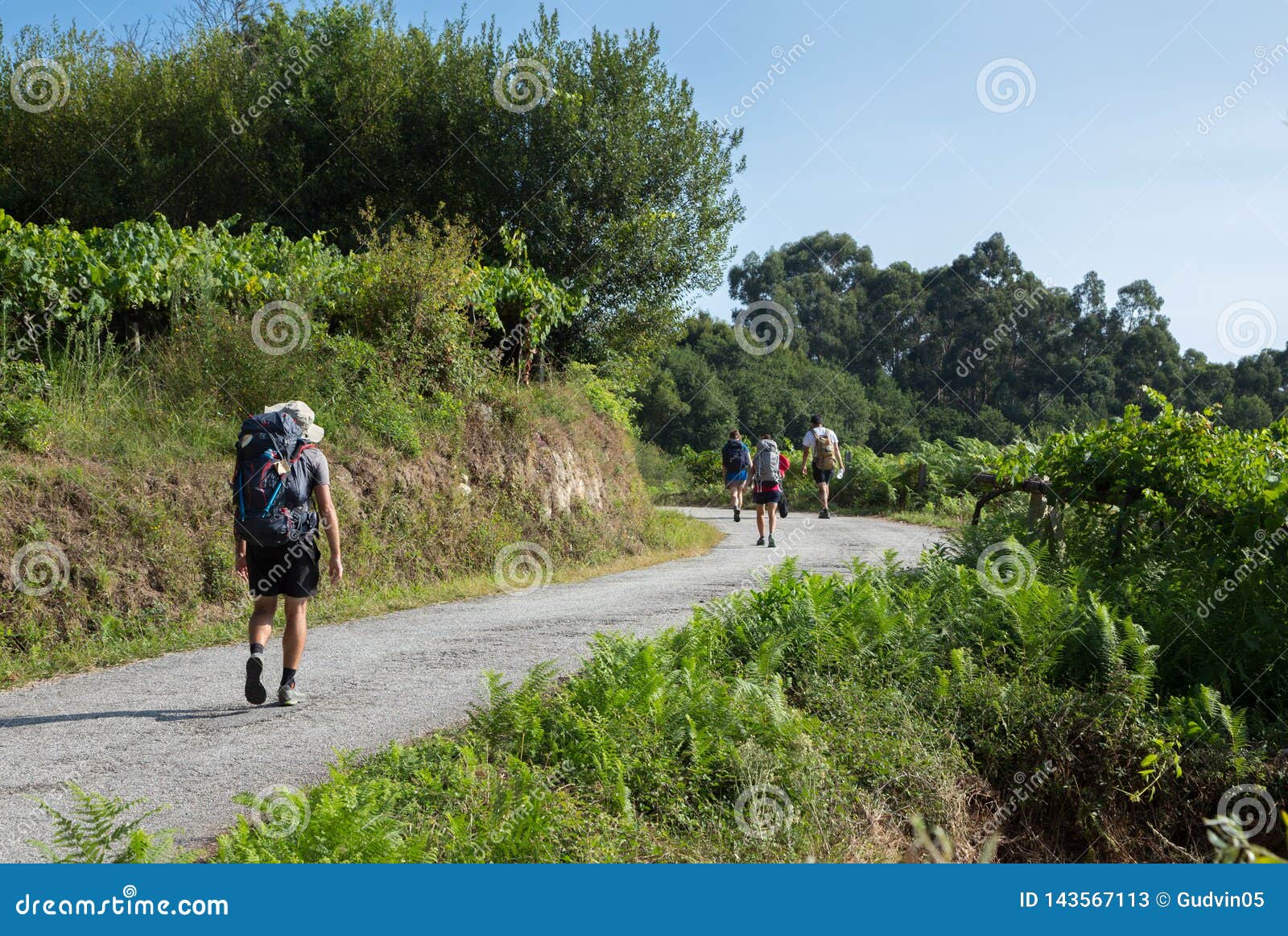 young pilgrims on the camino de santiago, spain