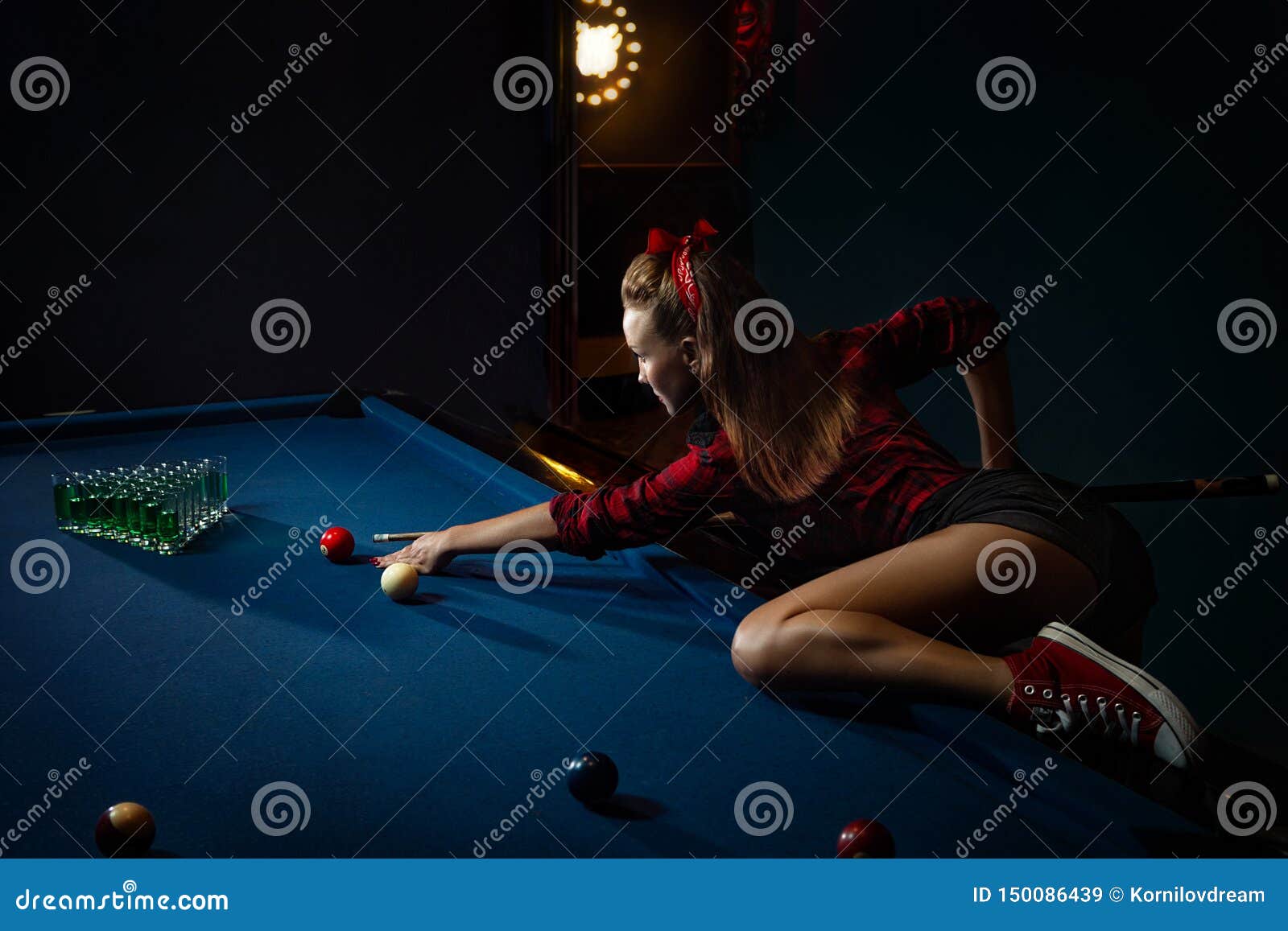 Pin Up Girl Having Fun In Nightclub Stock Image Image Of Game Female