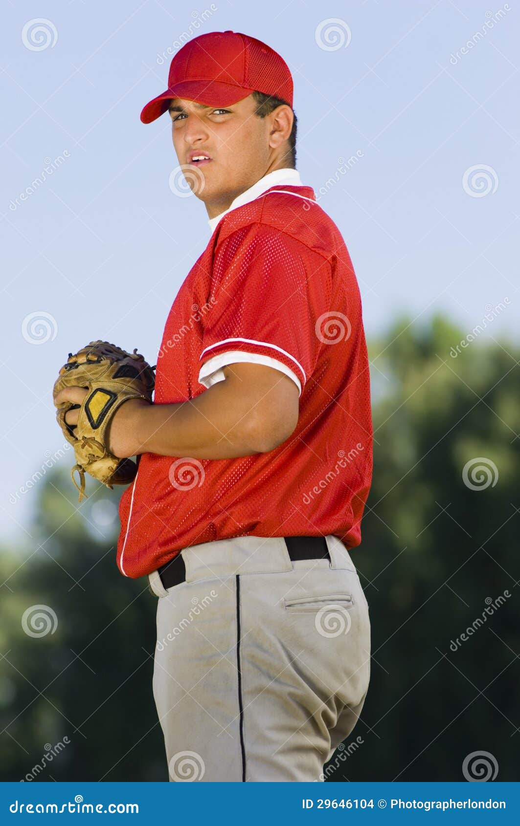 Young Player Holding Mitt stock photo. Image of hobbies 29646104