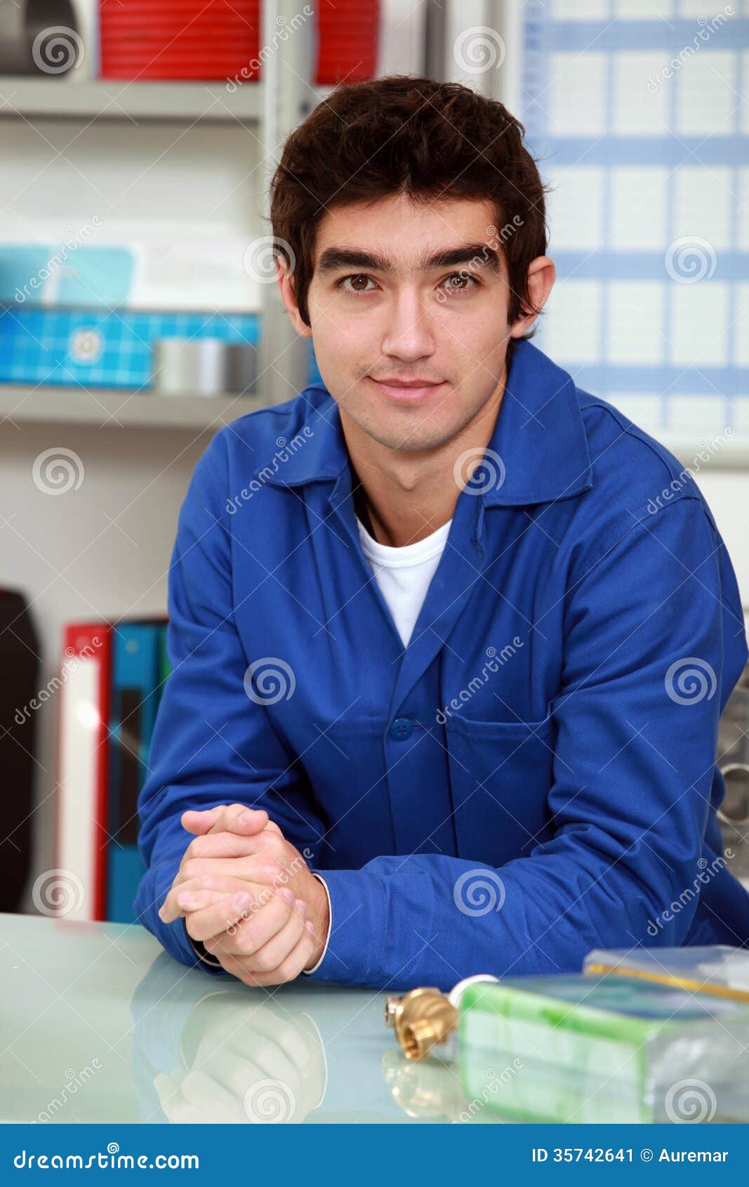 Young plumber stock image. Image of overalls, work, plumber - 35742641